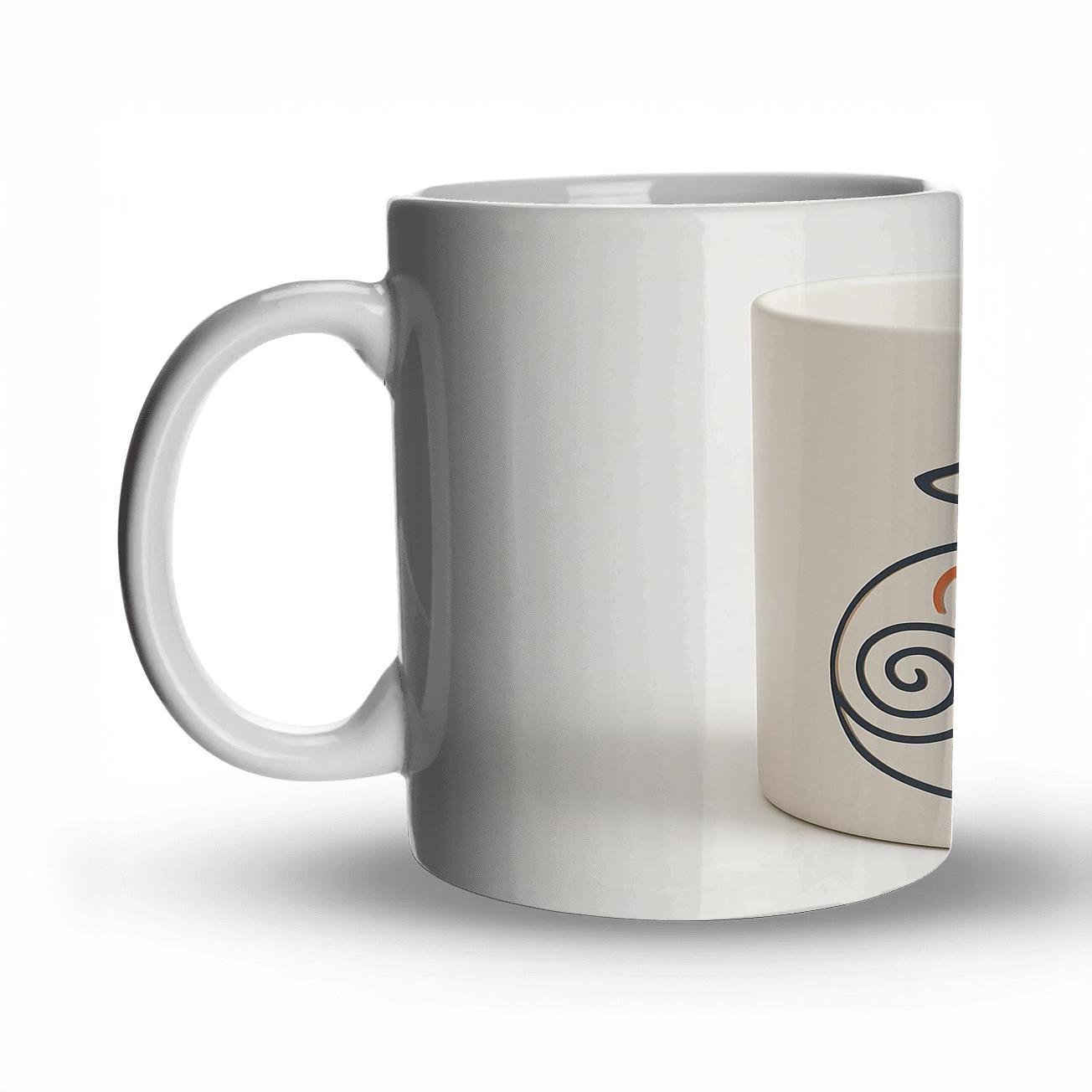 Ainu Spiral Fox Line Art Wrap gift mugs for occasions
