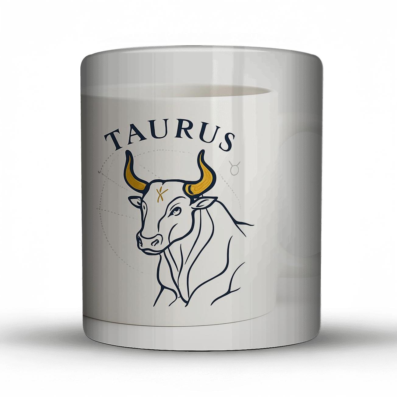 Taurus Celestial Bull Foil Line Art personalized mugs