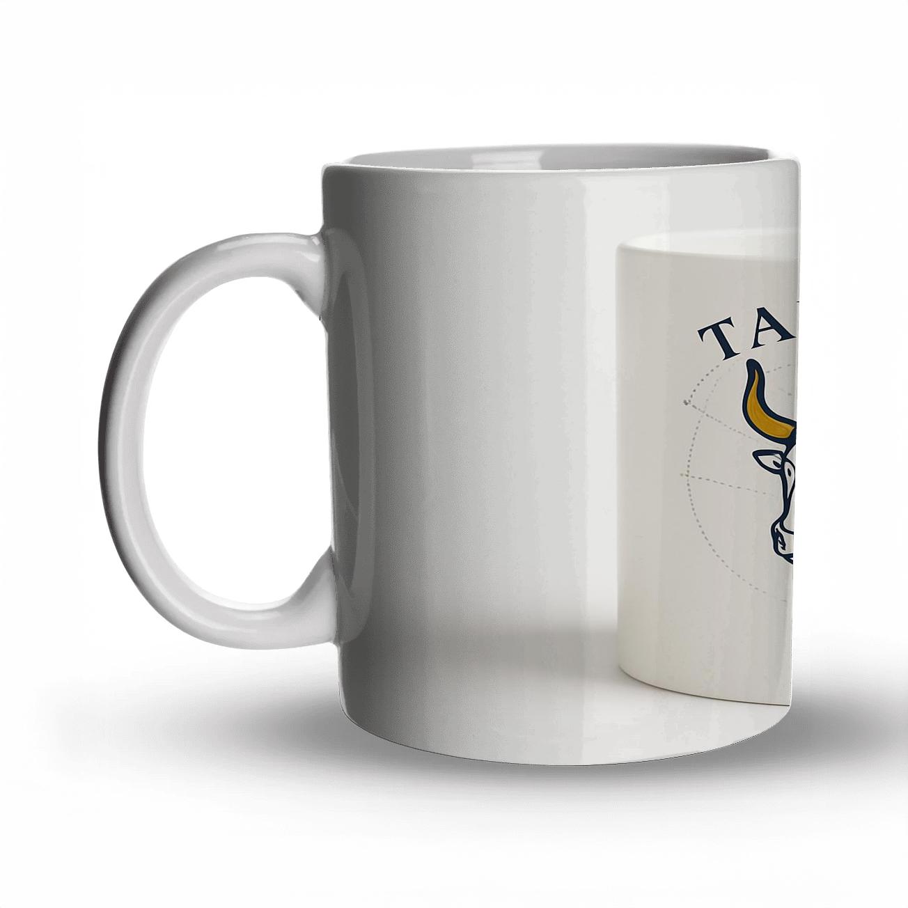 Taurus Celestial Bull Foil Line Art personalized mugs