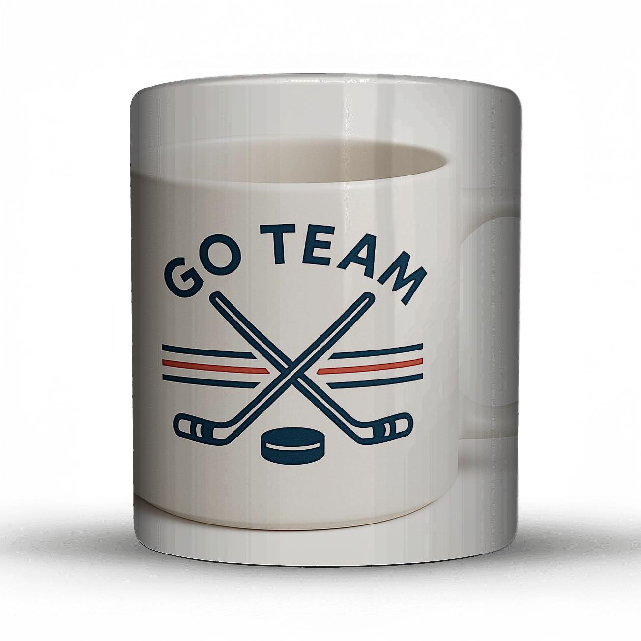 Hockey Rally Lines Go Team personalized mugs