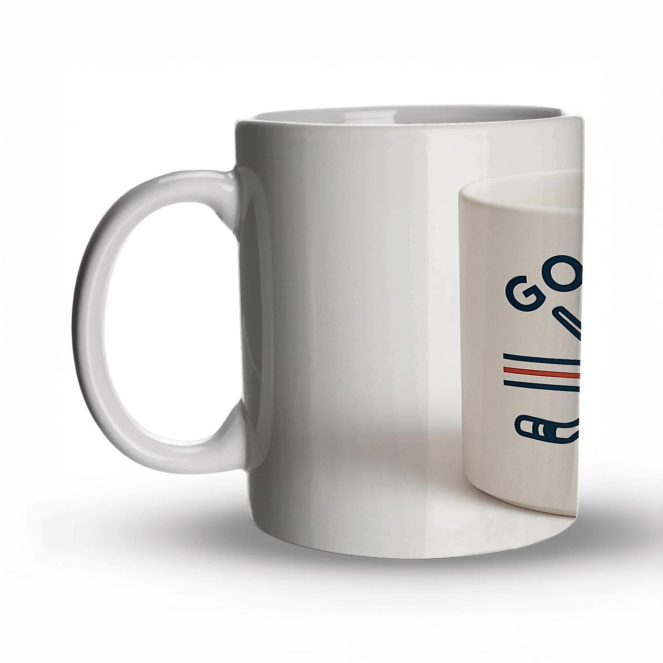 Hockey Rally Lines Go Team personalized mugs