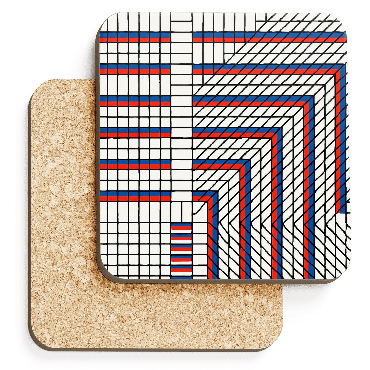 Ulmer Grid Variation Concrete Lines coasters for home decor