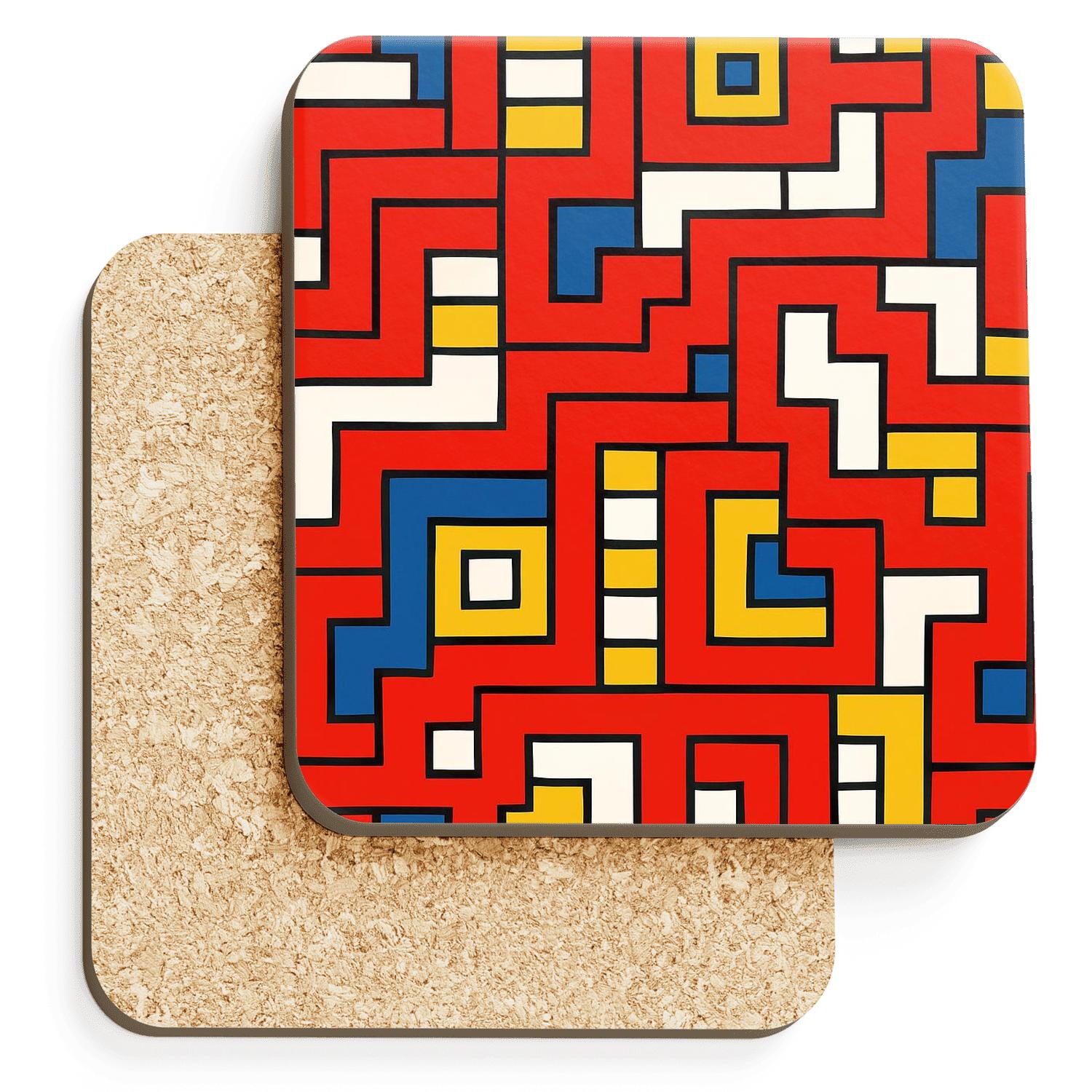 Bauhaus Weaving Gridline Pulse elegant tabletop coasters