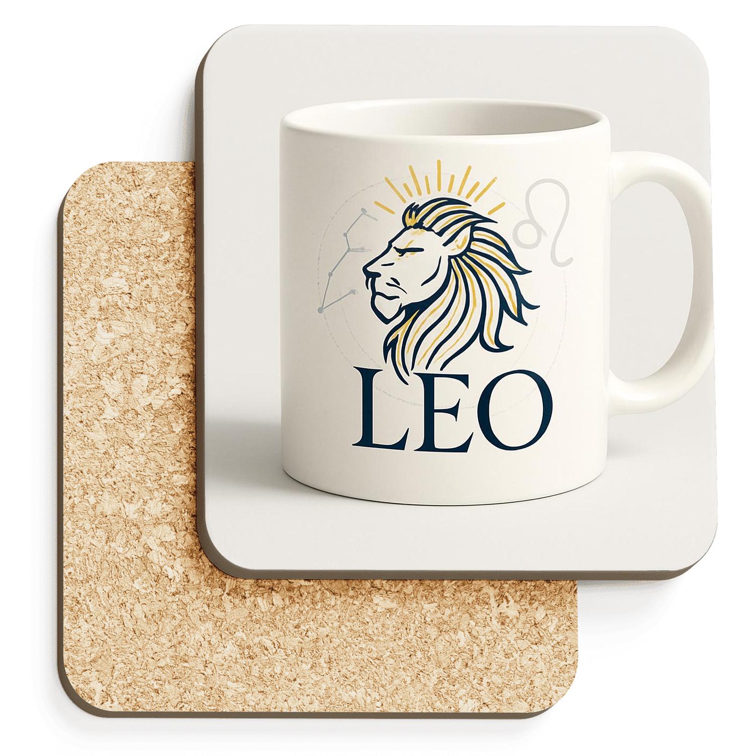 Leo Solar Herald Line Art stone coaster collections