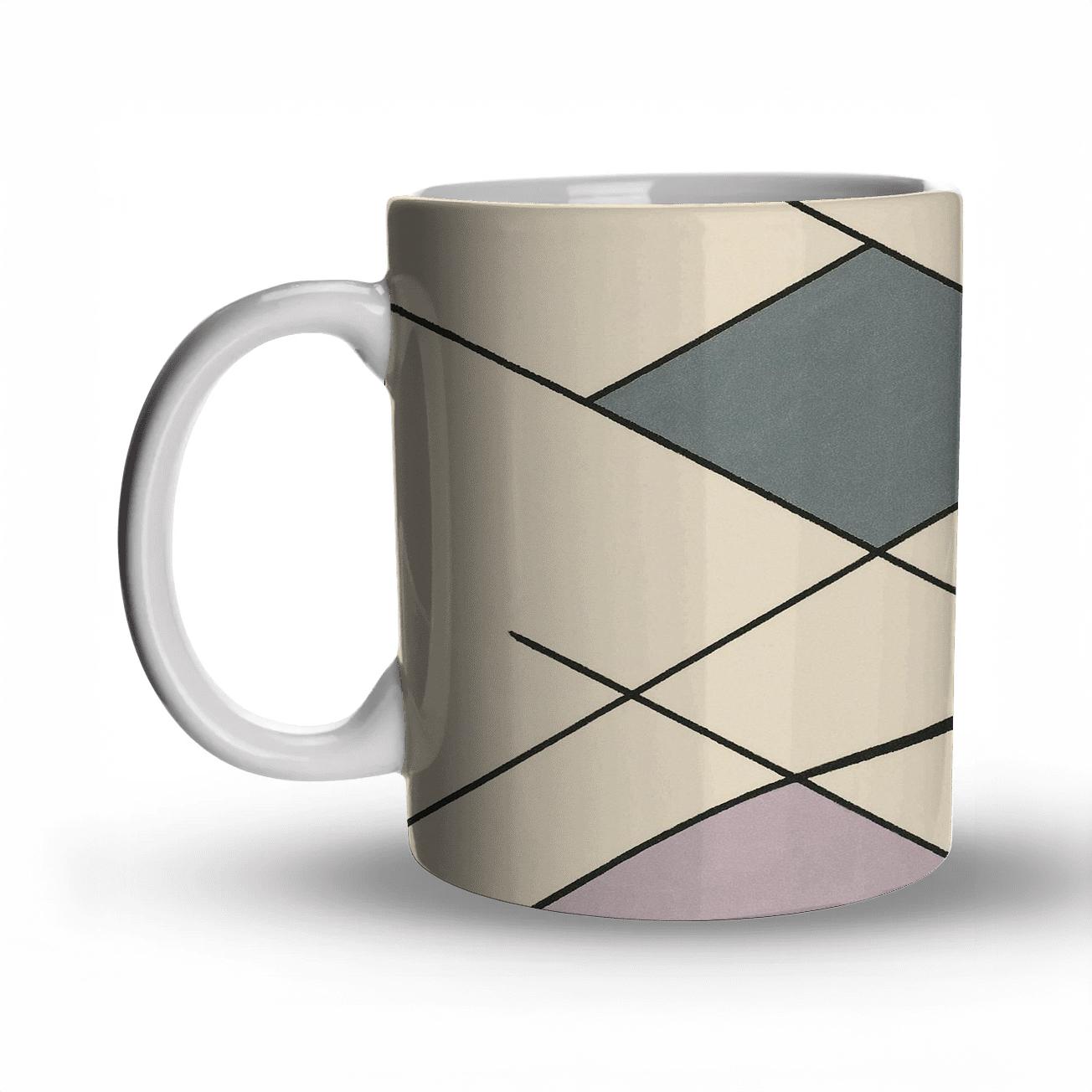 Tectonic Calm Geometry travel mugs with handles