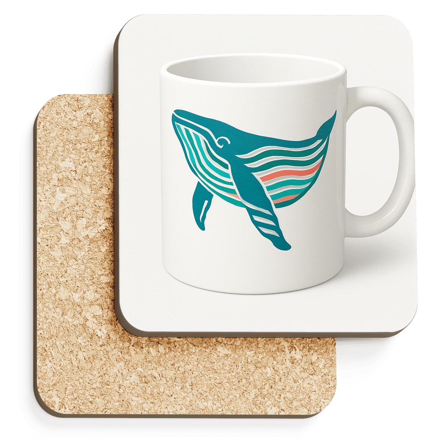 Arctic Whale Op Art Waveband coasters for home decor