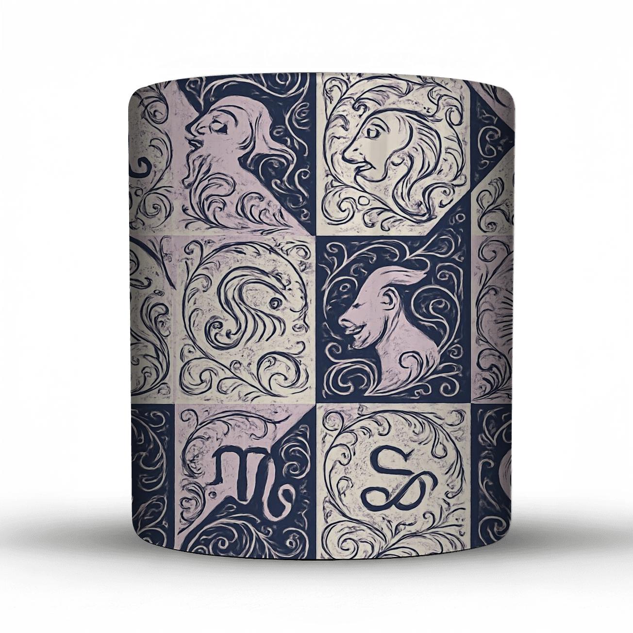 Belle Epoque Zodiac Filigree Tiles novelty coffee mugs