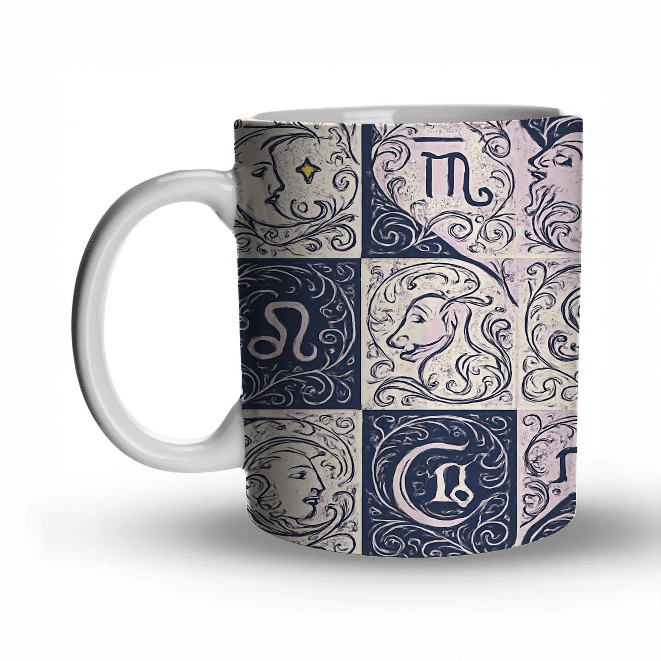 Belle Epoque Zodiac Filigree Tiles novelty coffee mugs