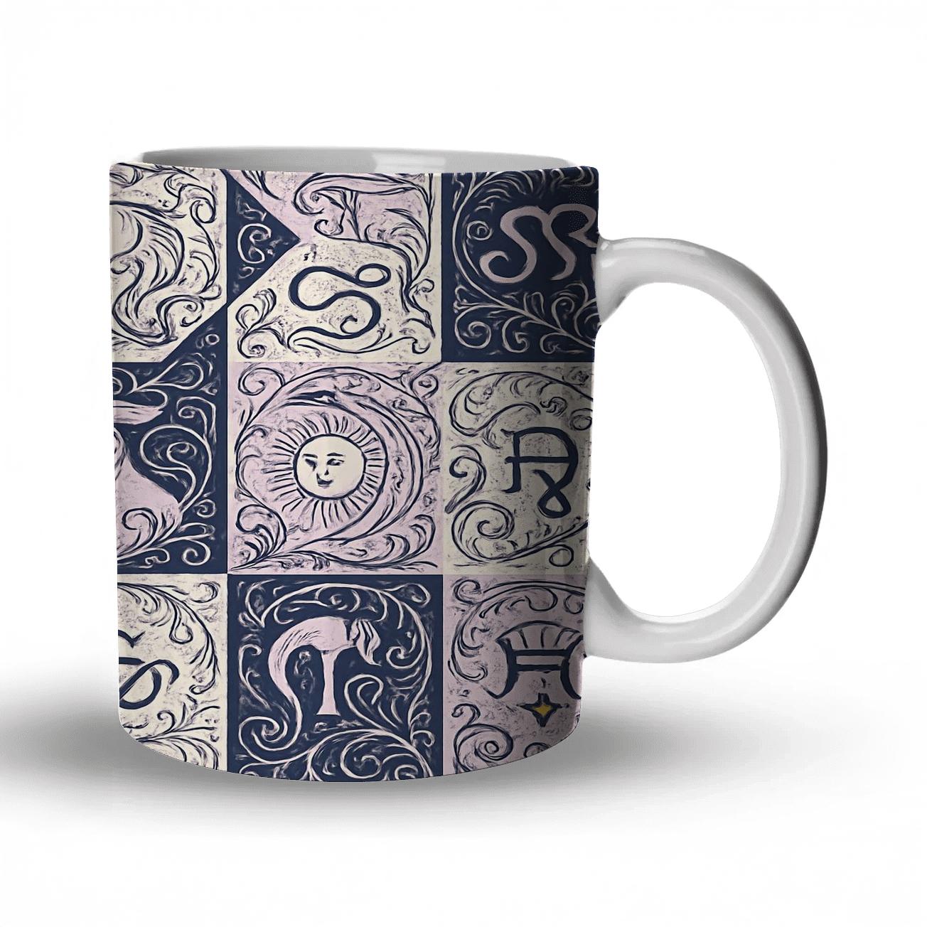 Belle Epoque Zodiac Filigree Tiles novelty coffee mugs