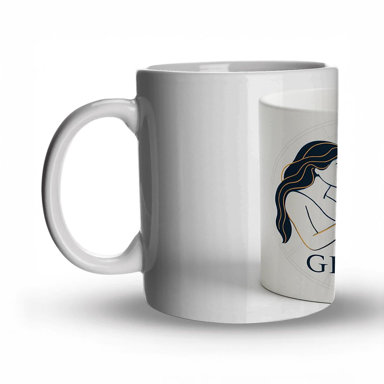 Gemini Twins Astrolabe Line Art personalized mugs