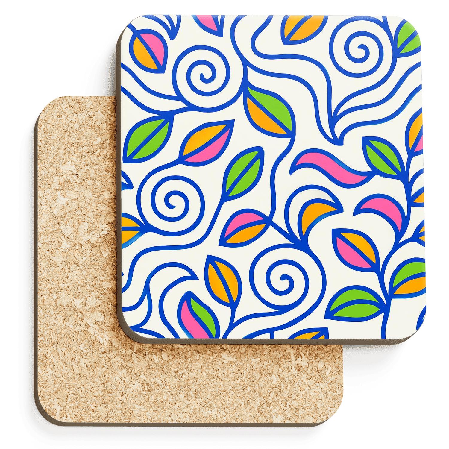 Ultramarine Swirl Glyphs Of Brazilian Modernism absorbent drink coasters