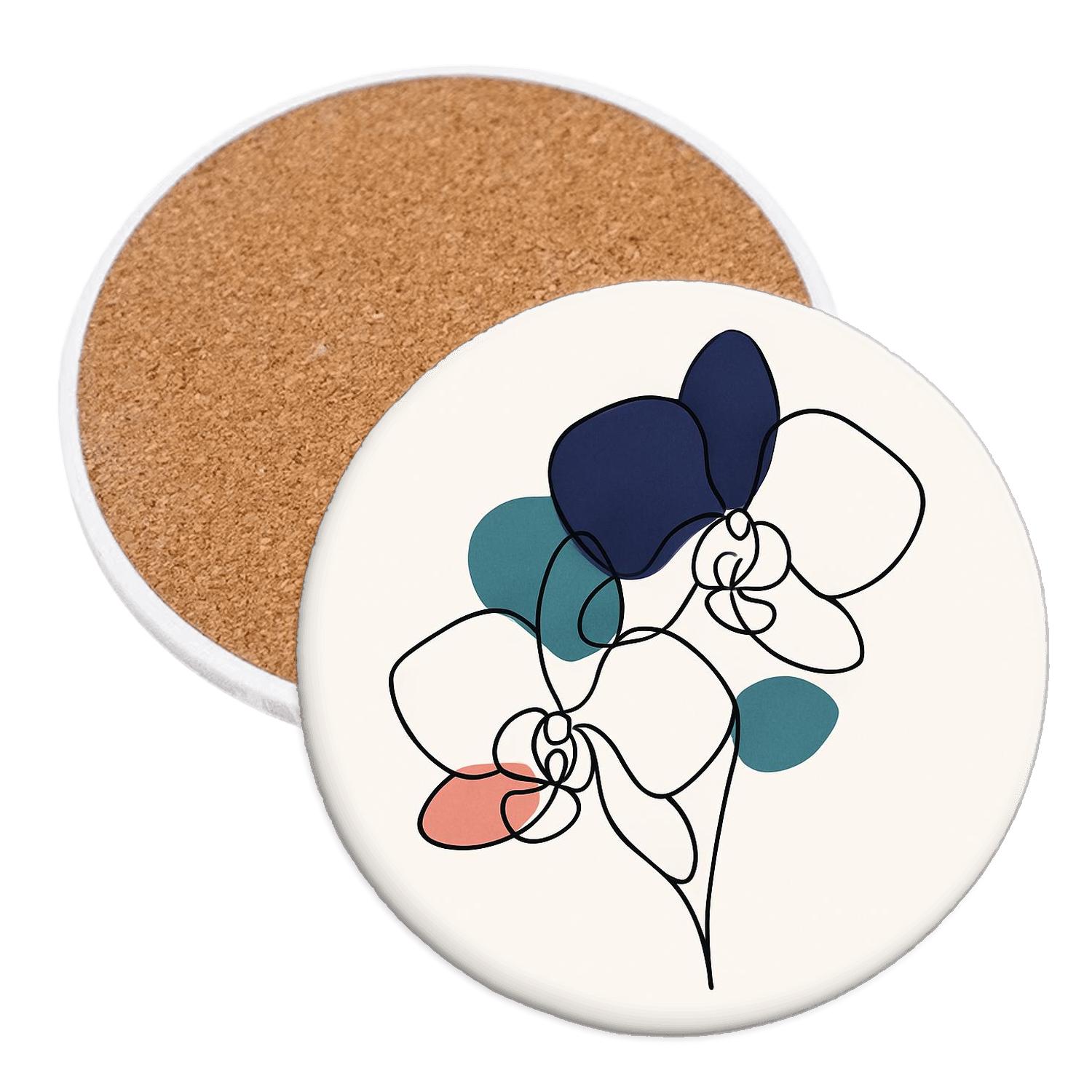 Orbit Bloom Duet decorative beverage coasters