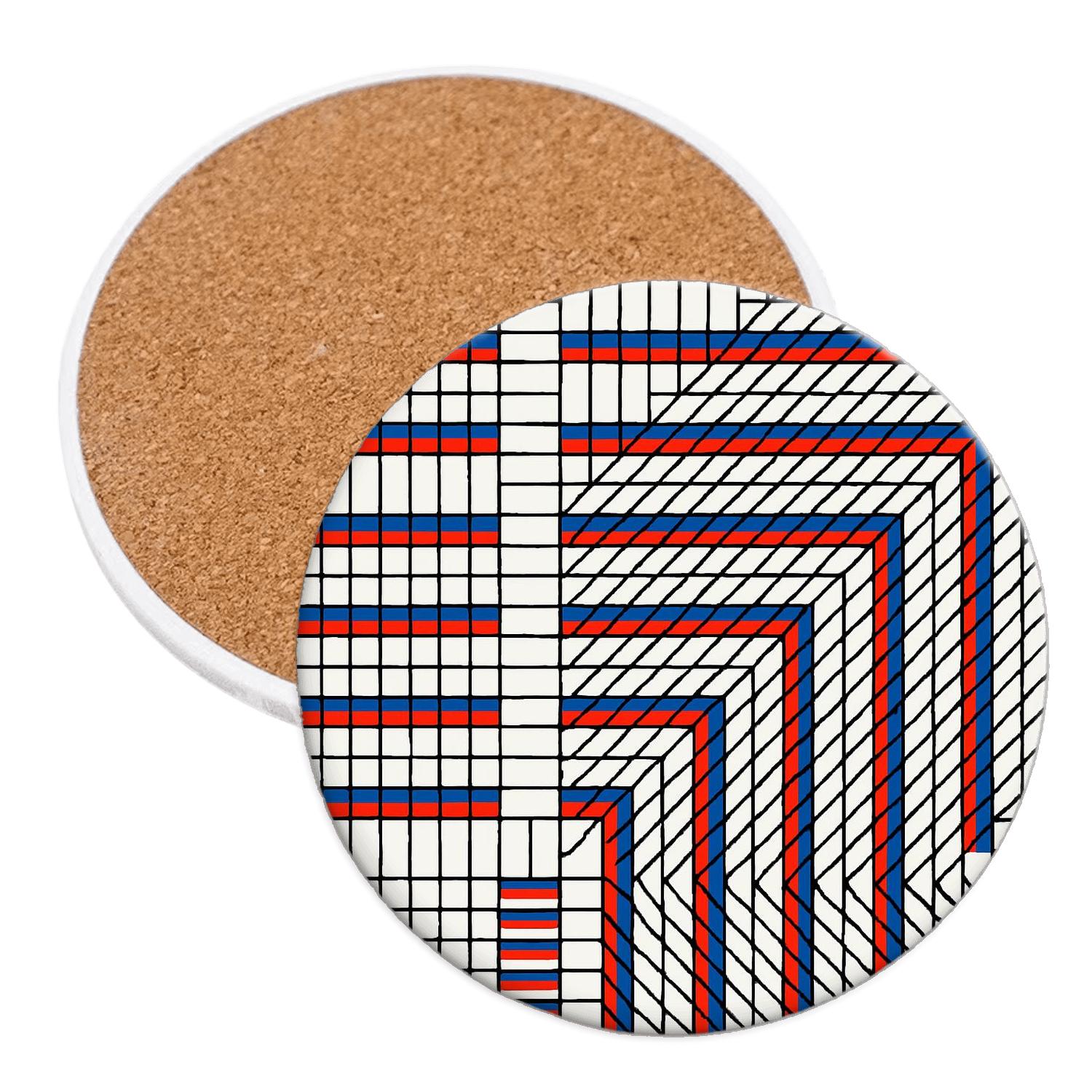 Ulmer Grid Variation Concrete Lines coasters for home decor
