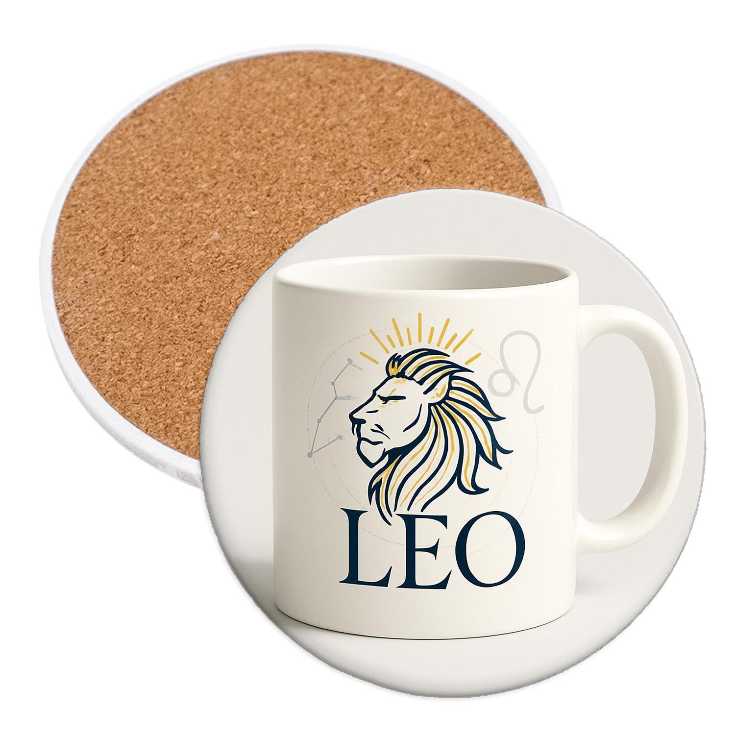 Leo Solar Herald Line Art stone coaster collections