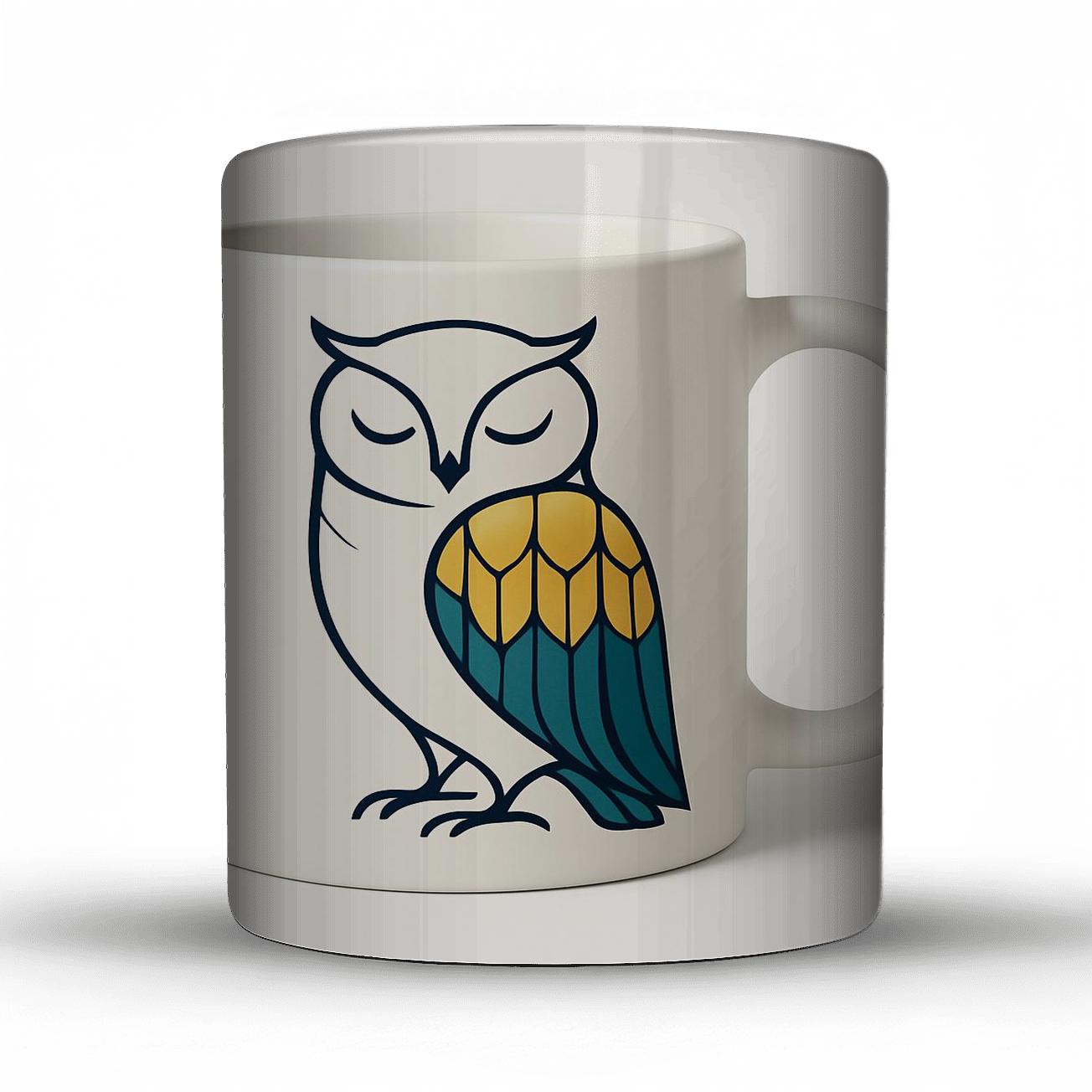 Art Deco Owl Geometry Minimal Wrap insulated thermal mugs