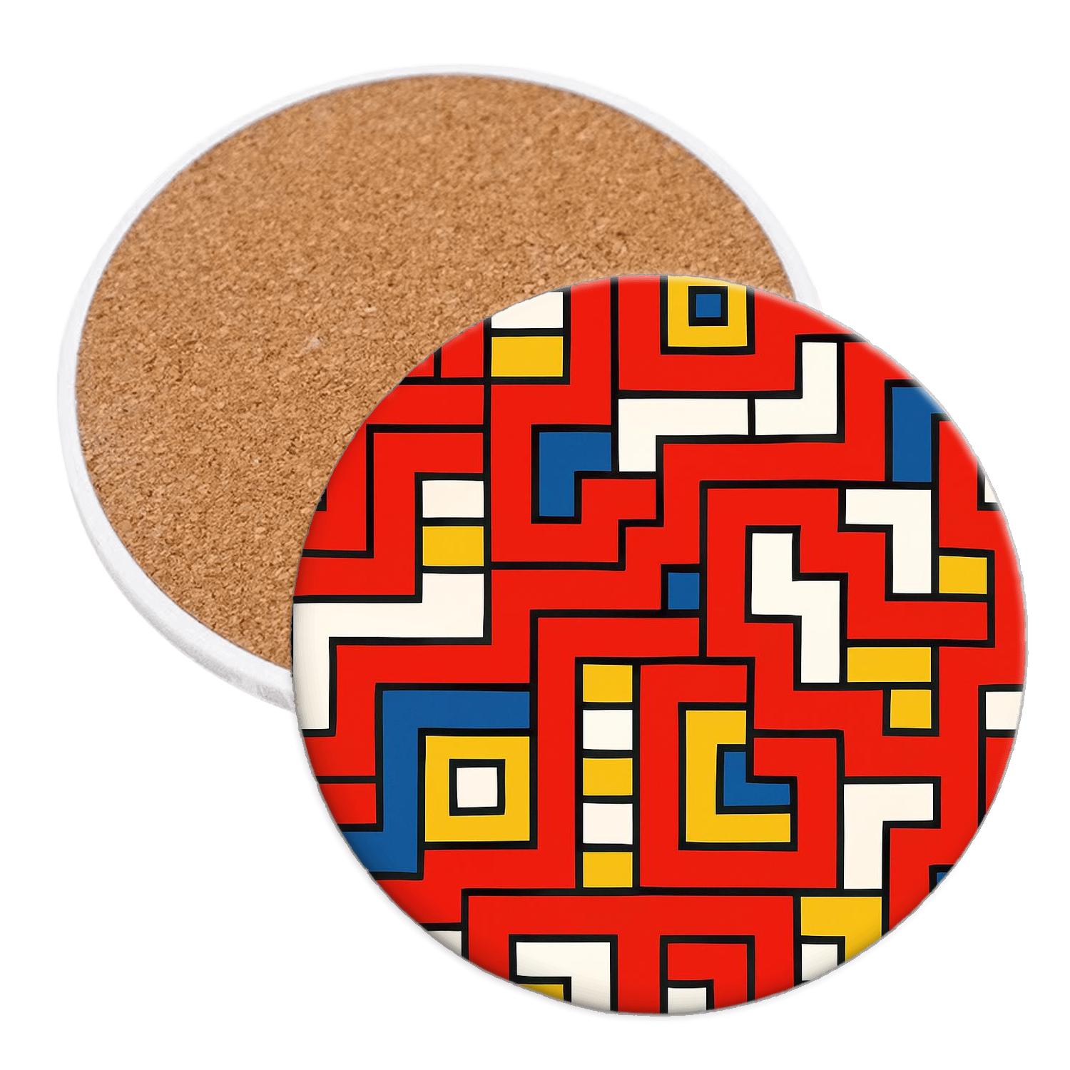 Bauhaus Weaving Gridline Pulse personalized drink coasters