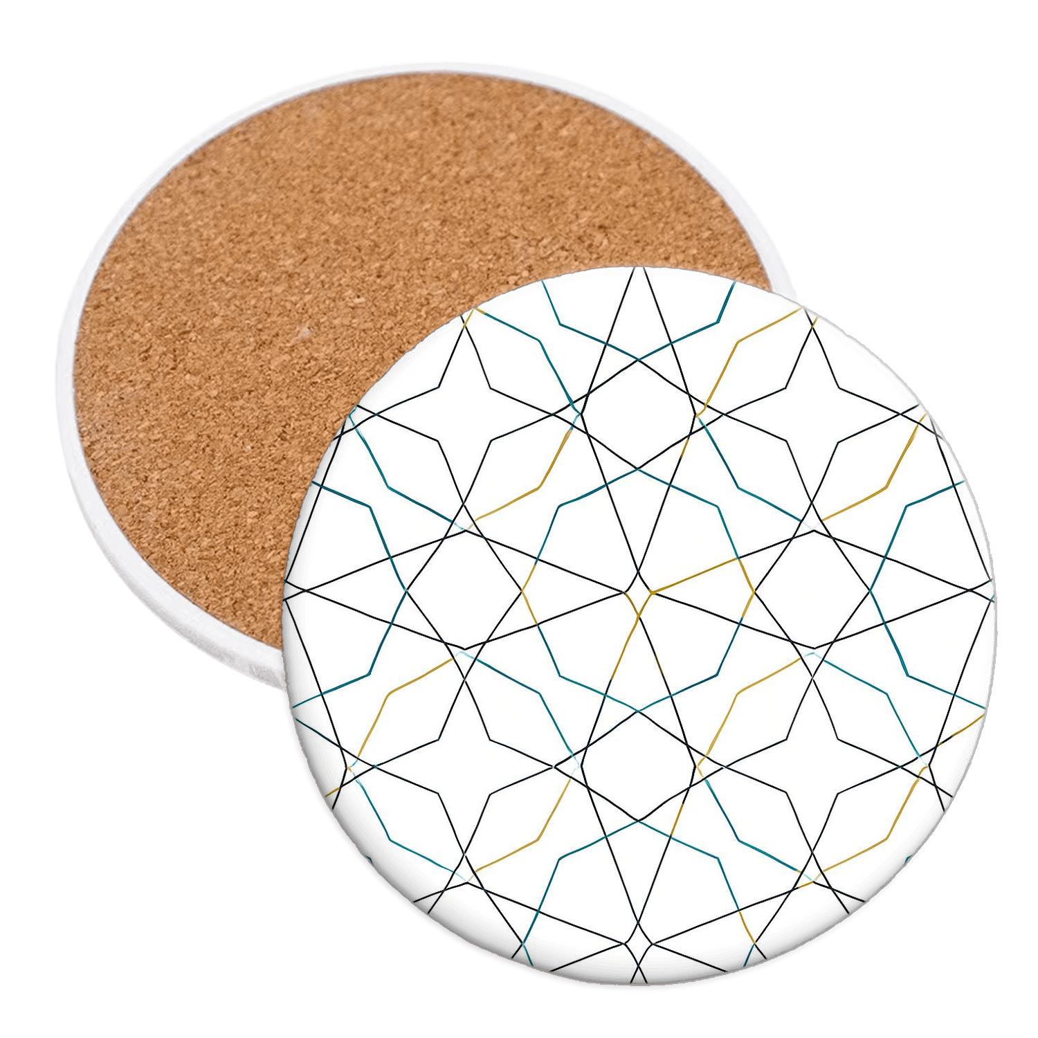 Girih Minimal Knot Lattice Contemporary wooden table coasters