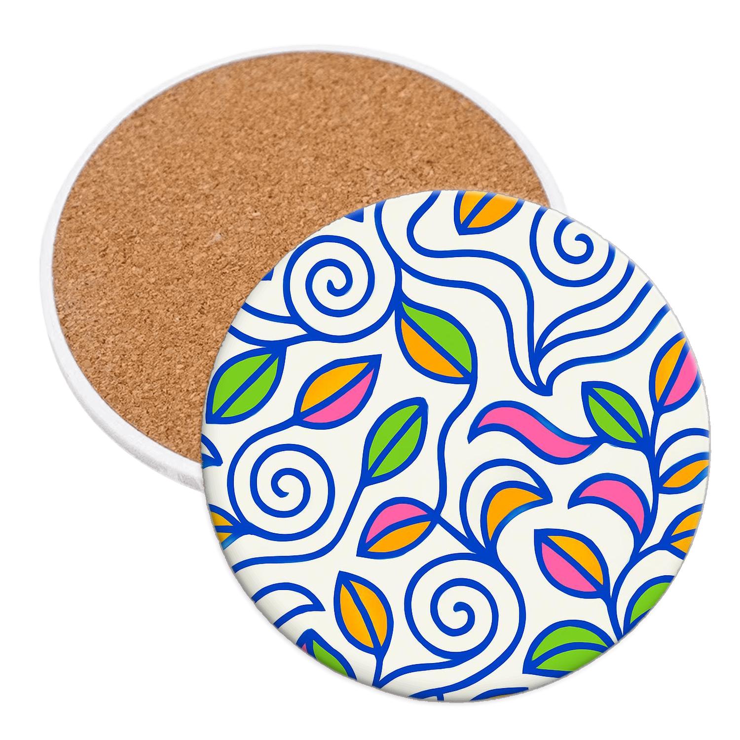 Ultramarine Swirl Glyphs Of Brazilian Modernism decorative beverage coasters