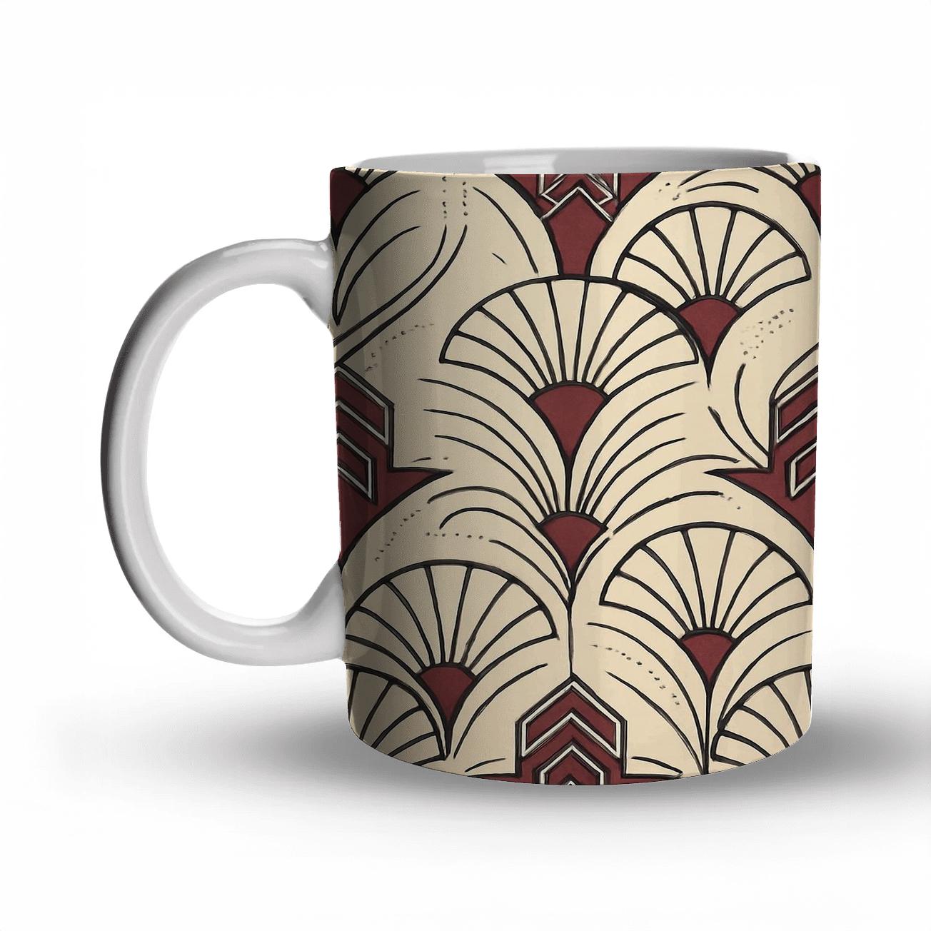 Art Deco Comet Fan Filigree travel mugs with handles
