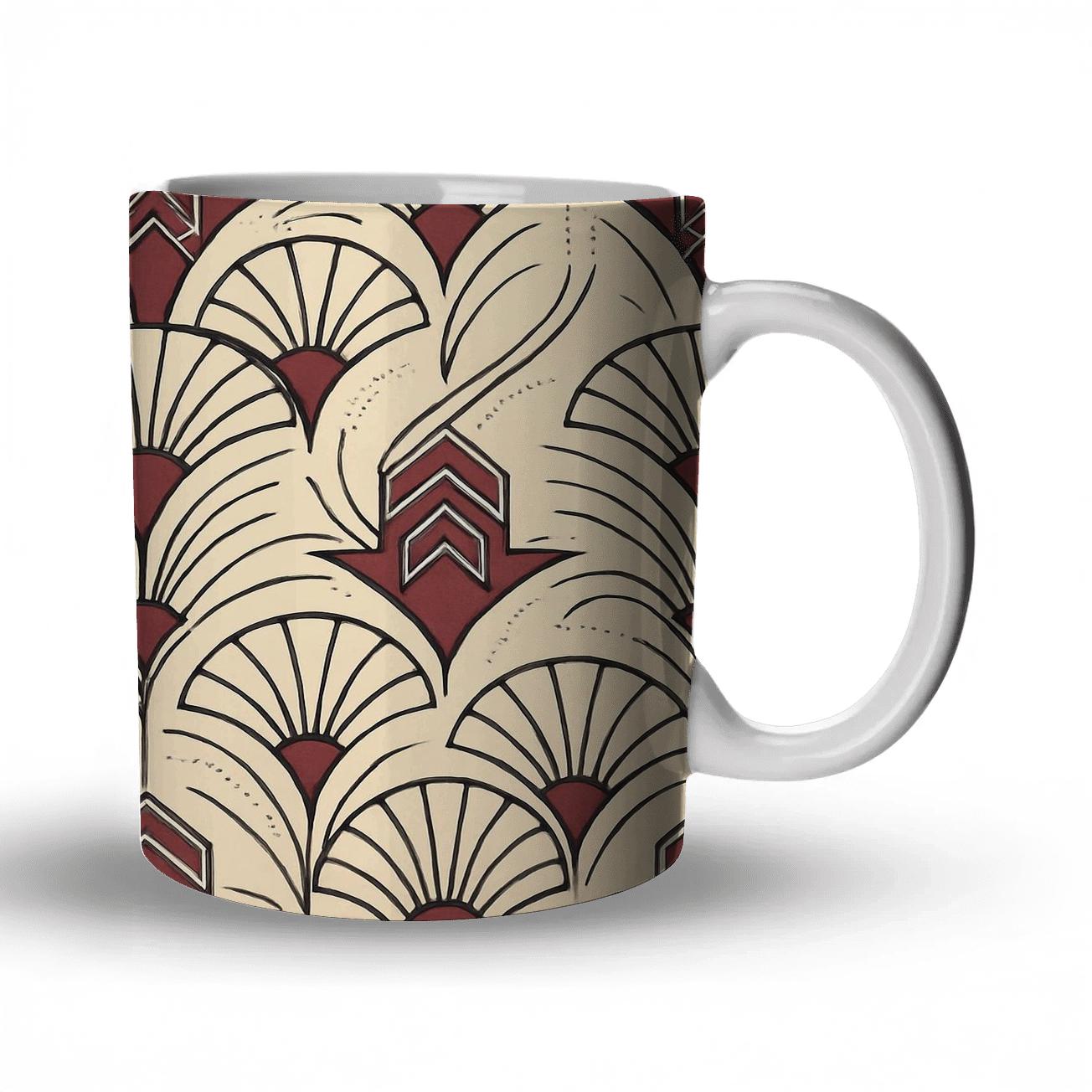 Art Deco Comet Fan Filigree travel mugs with handles