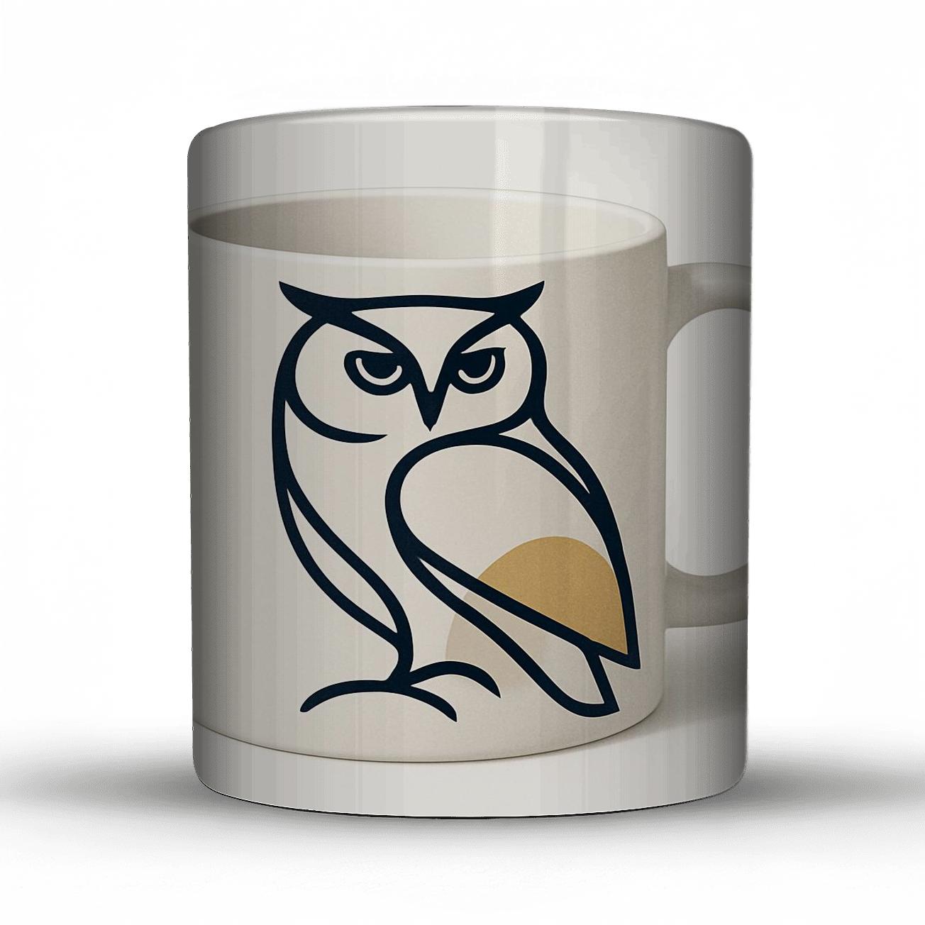 Bauhaus Owl Line Art Mug premium drinkware mugs