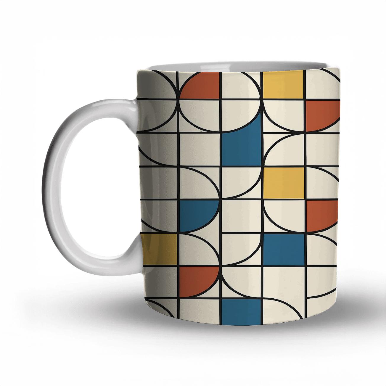 Bauhaus Constellation Grid Weave custom printed mugs
