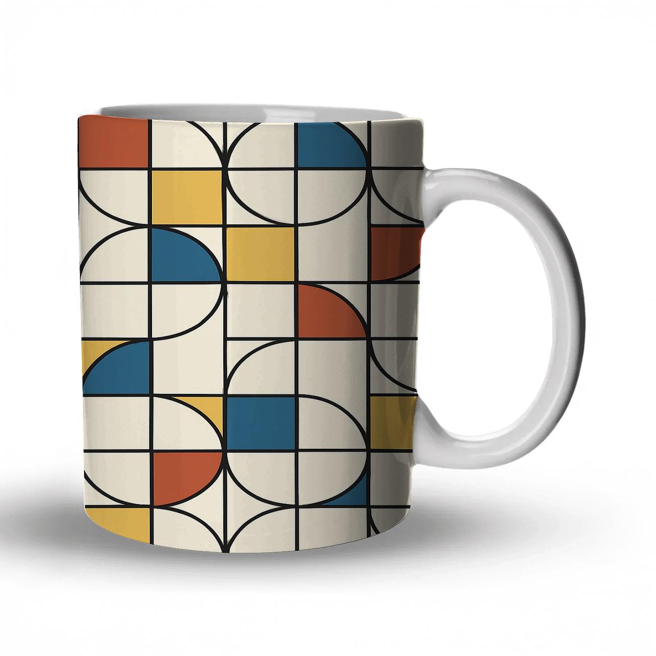 Bauhaus Constellation Grid Weave custom printed mugs