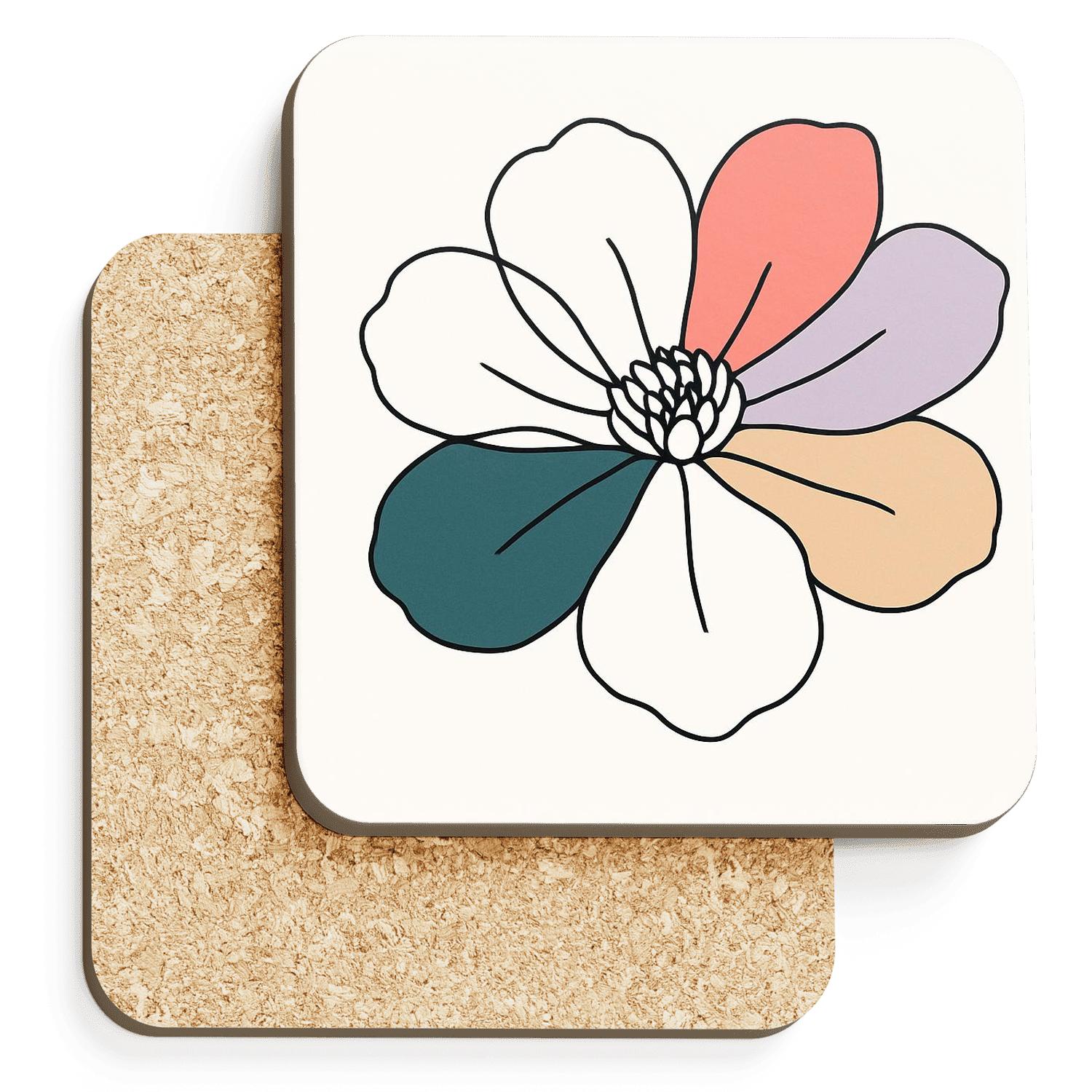 Orbital Bloom Contour absorbent drink coasters