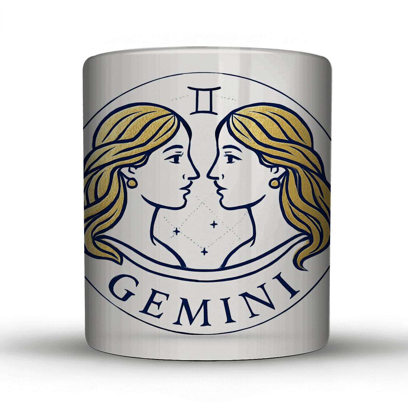 Gemini Celestial Twins Bauhaus Minimal Constellation novelty coffee mugs