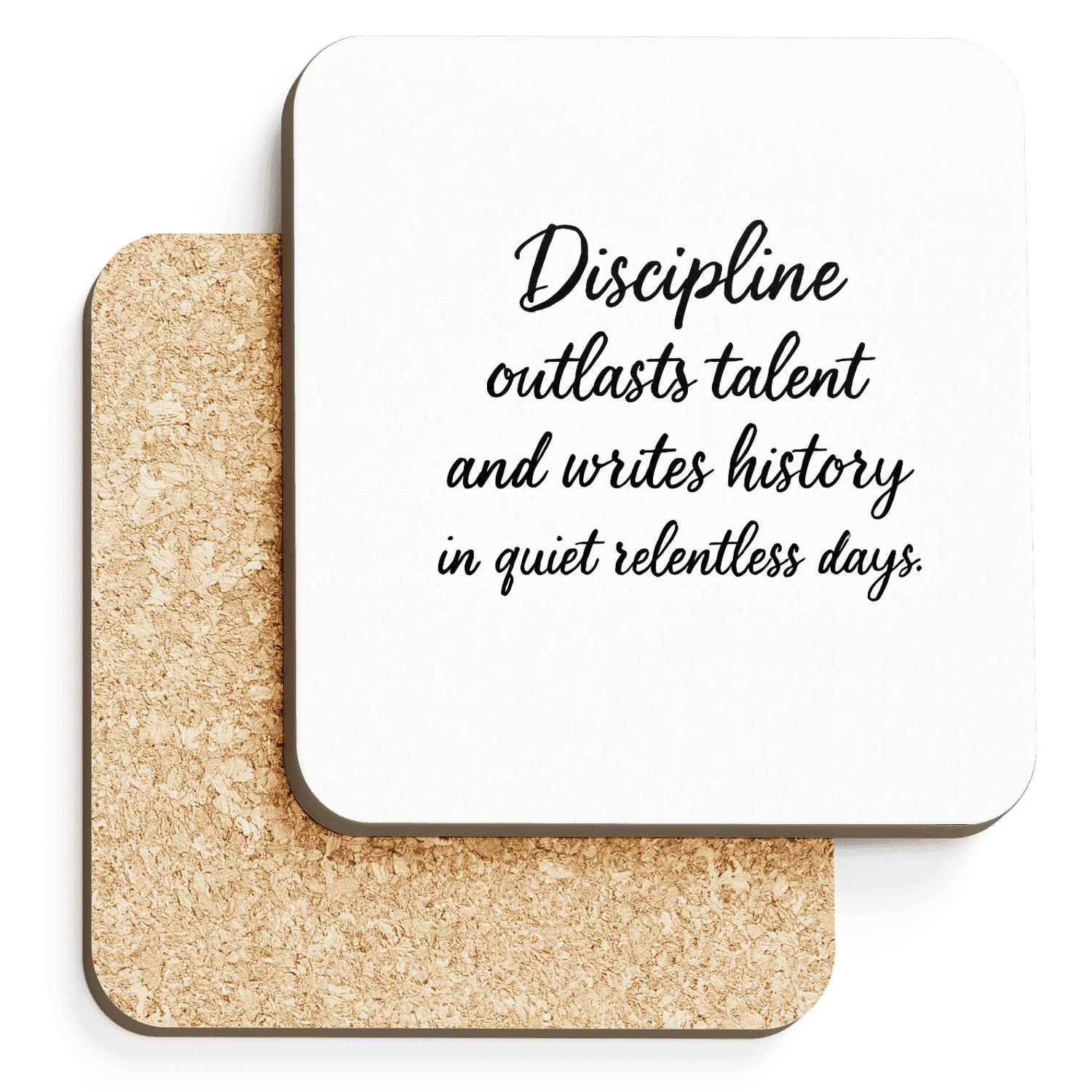Discipline Writes History custom engraved coasters