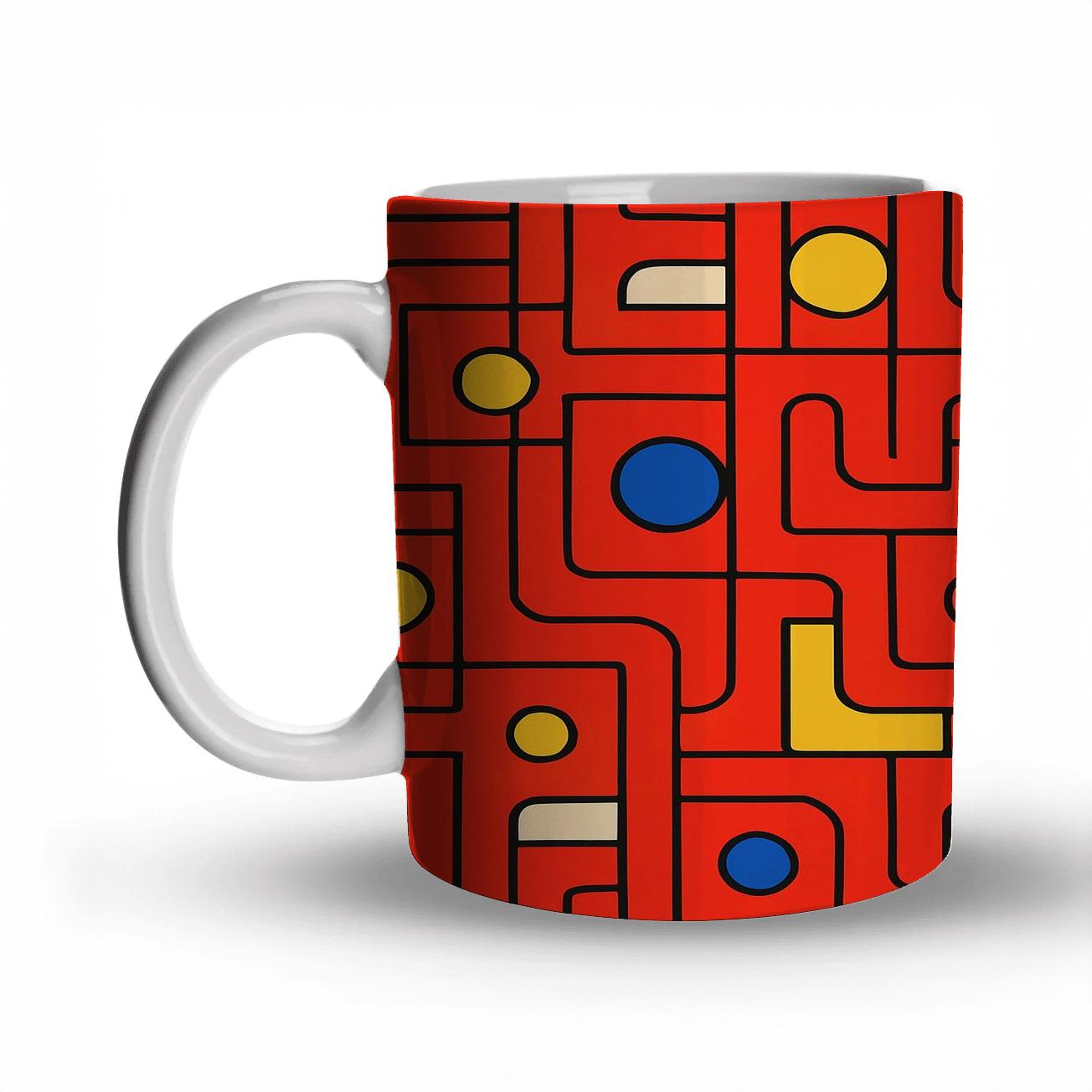 Bauhaus Chromatic Circuit Lines premium drinkware mugs