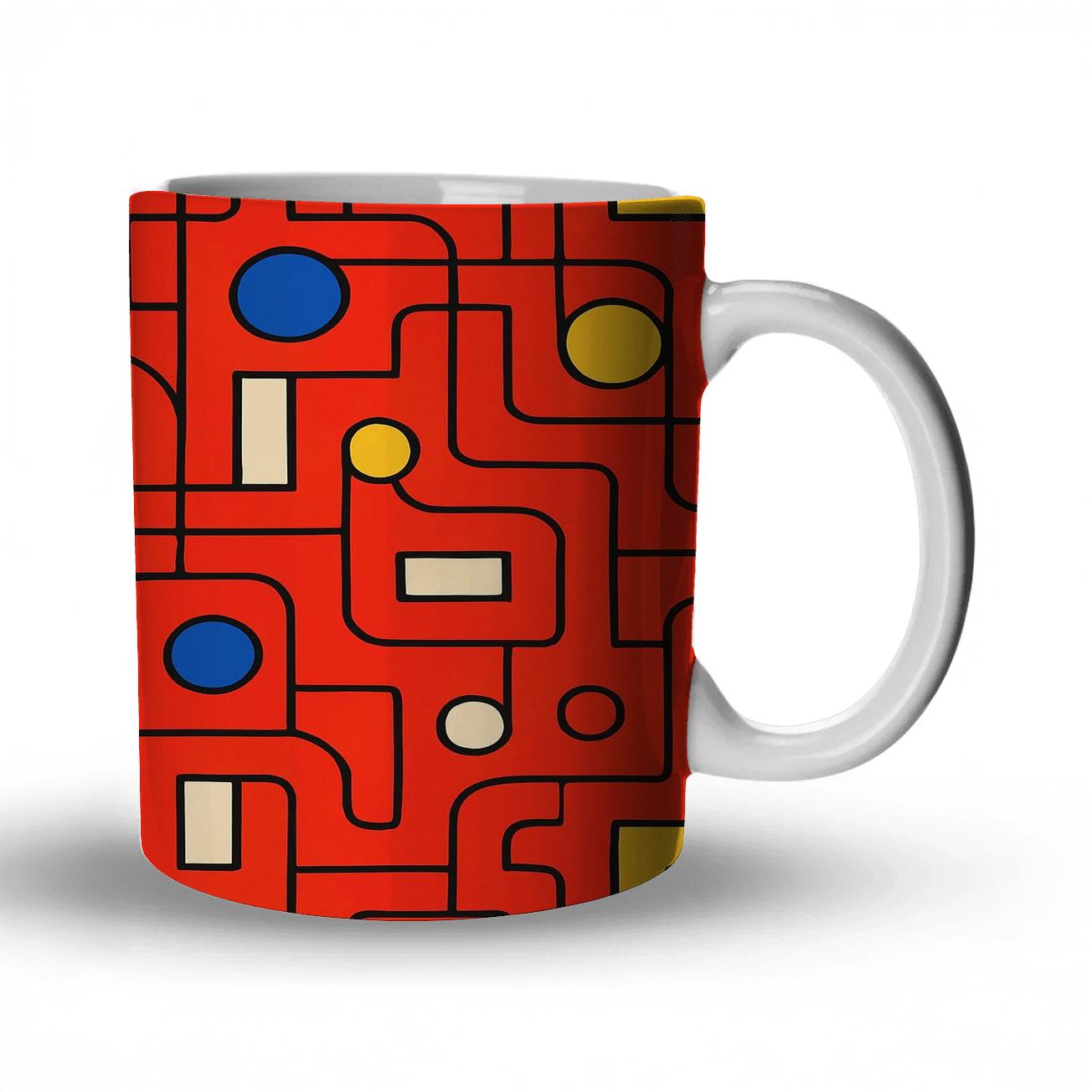 Bauhaus Chromatic Circuit Lines premium drinkware mugs