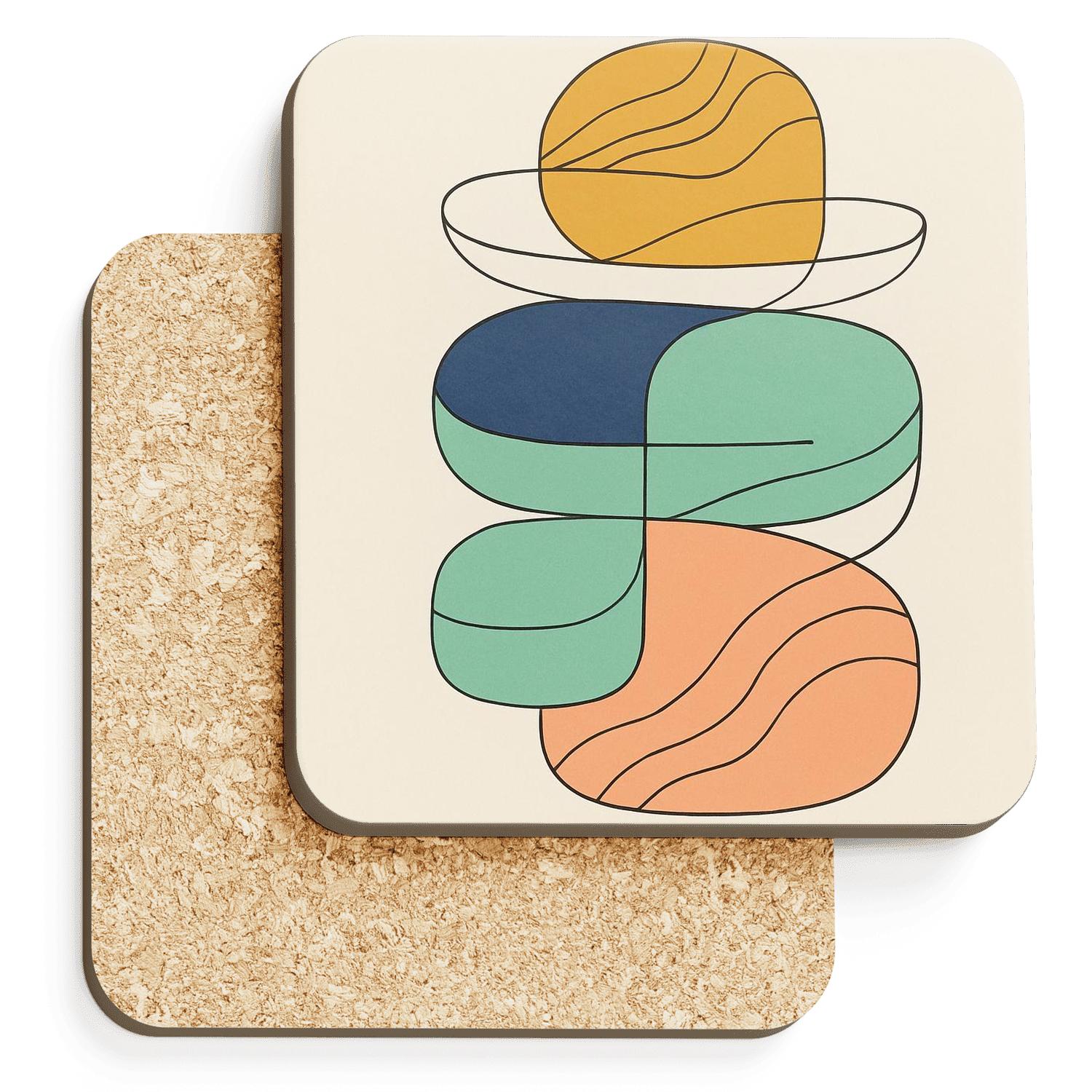 Tectonic Harmony Lines decorative beverage coasters