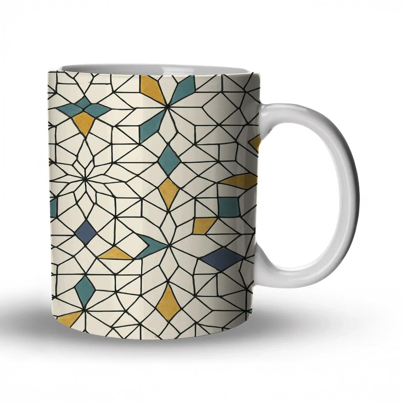 Islamic Quasicrystal Star Tessellation Drift ceramic coffee mugs