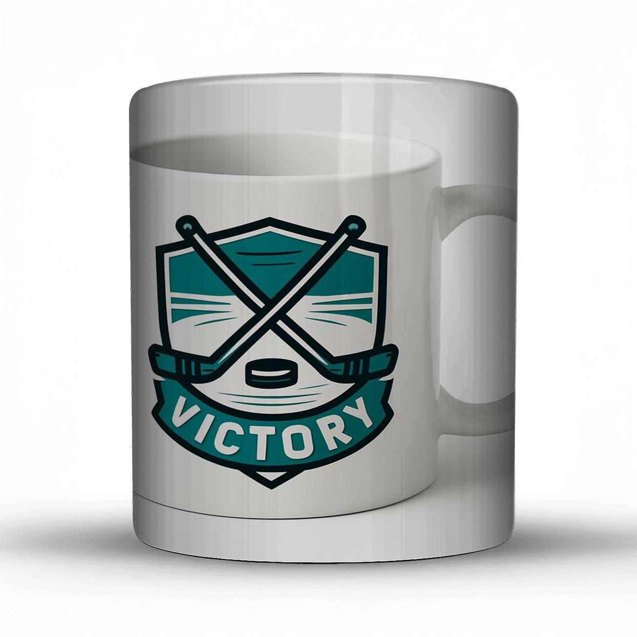 Victory Hockey Crossed Sticks Crest Mug Design decorative mug sets