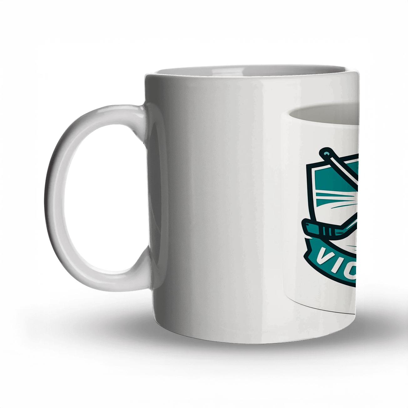 Victory Hockey Crossed Sticks Crest Mug Design decorative mug sets