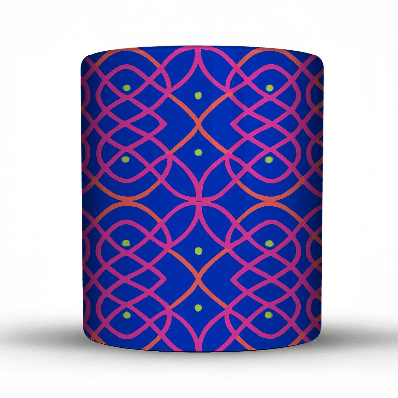 Ultramarine Rangoli Op Pop Lattice novelty coffee mugs