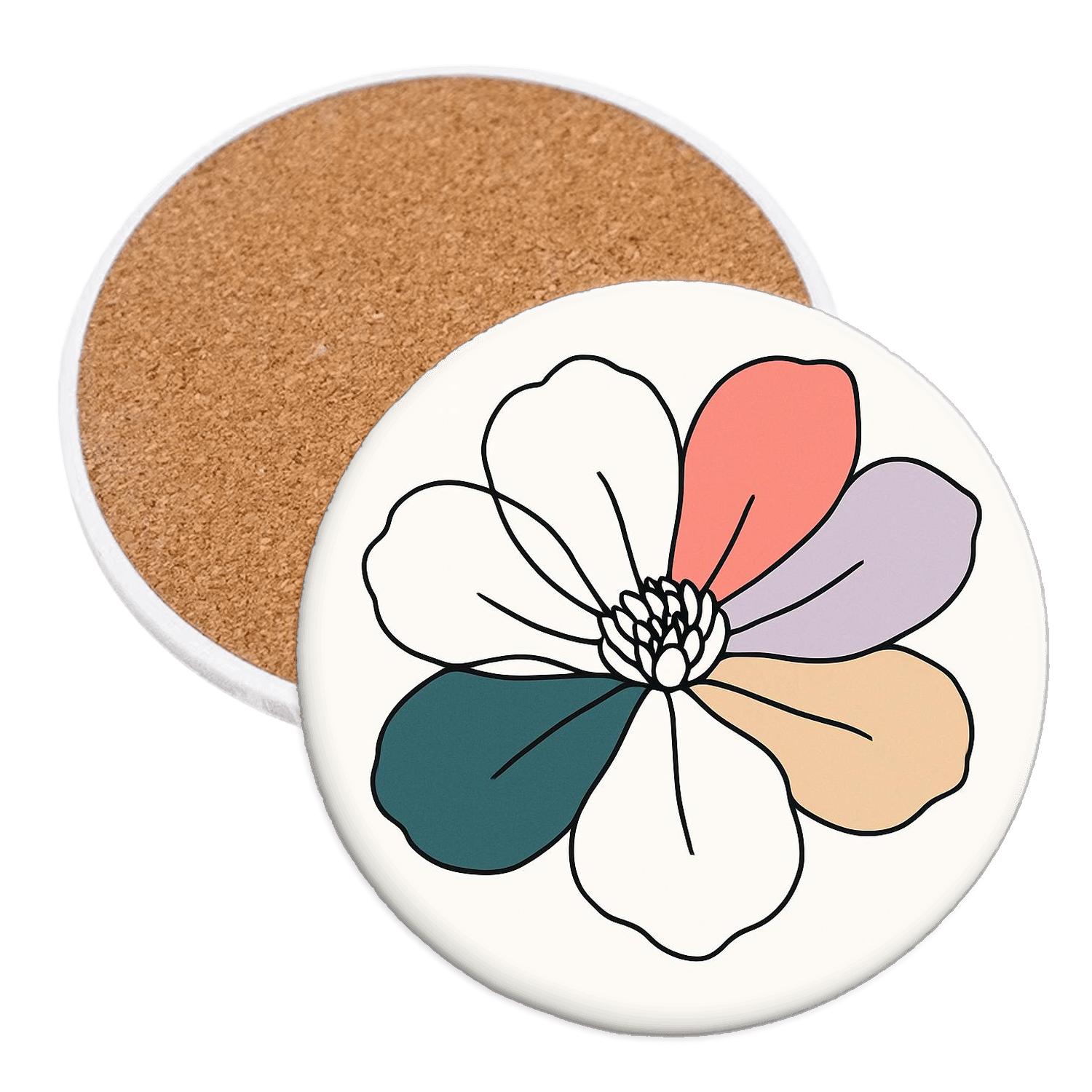 Orbital Bloom Contour coasters for home decor