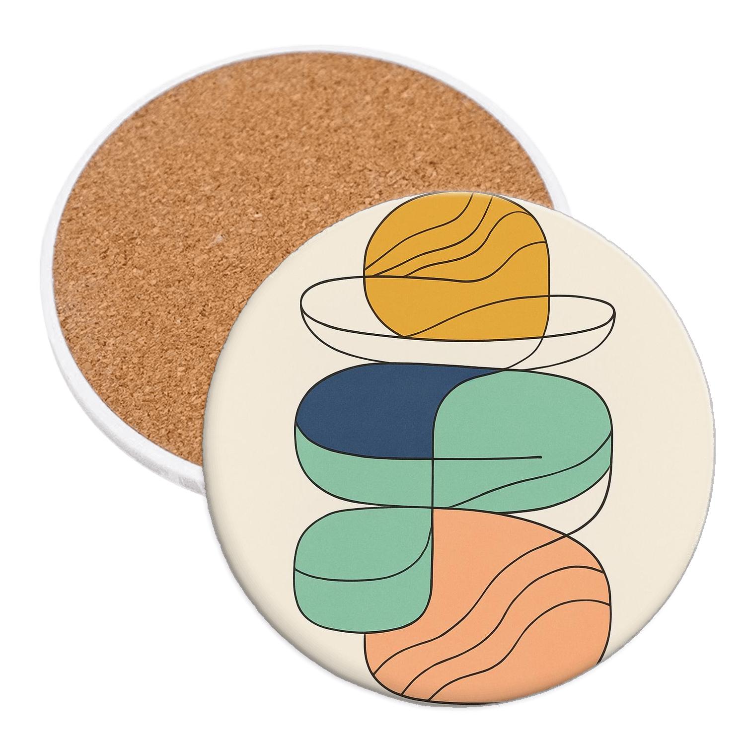Tectonic Harmony Lines decorative beverage coasters