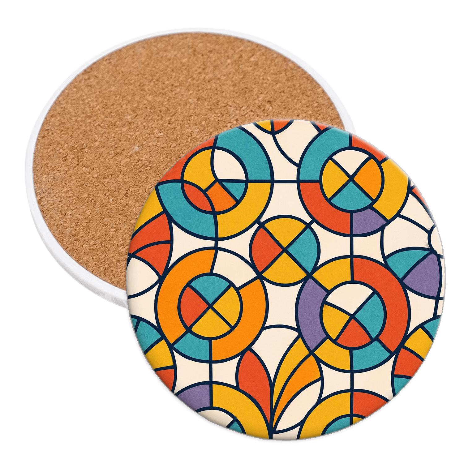 Orphic Simultaneity Petal Grid personalized drink coasters
