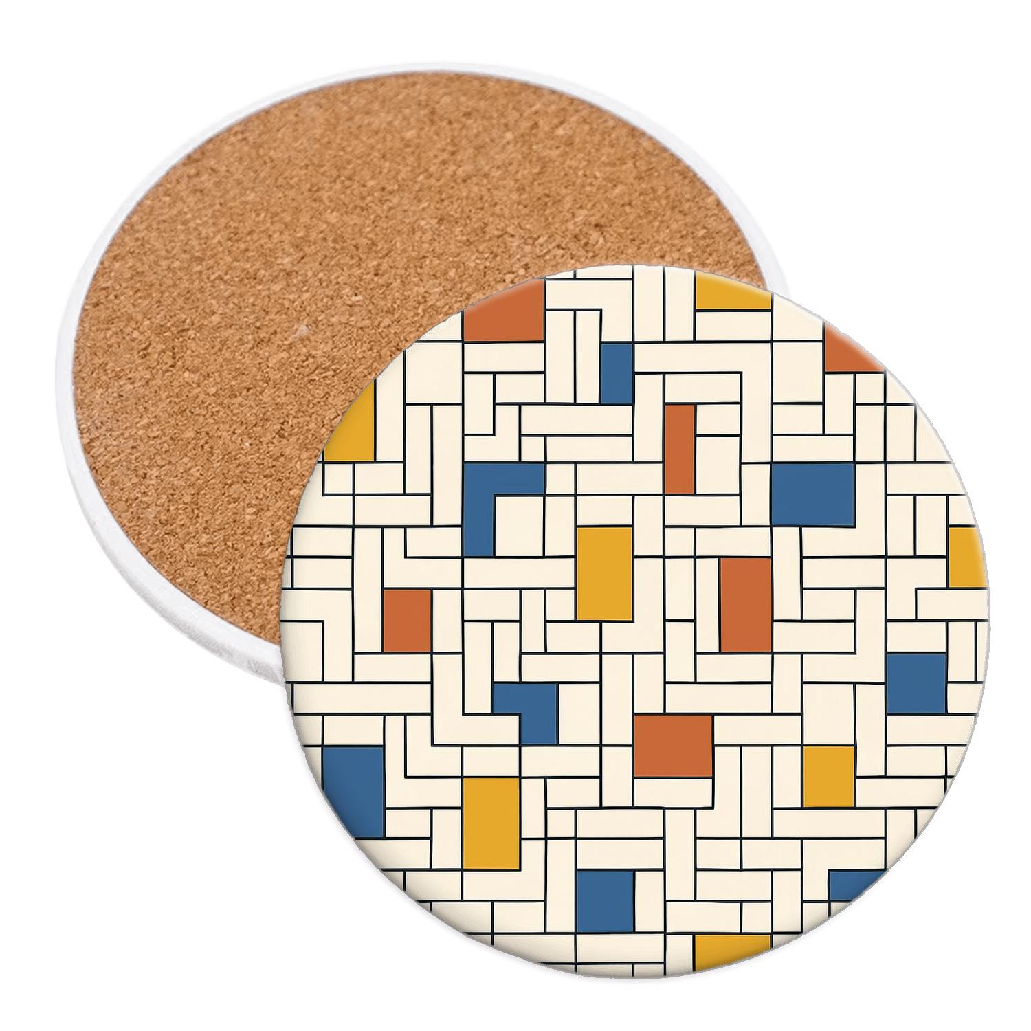 Bauhaus Weaving Grid Harmonics absorbent drink coasters