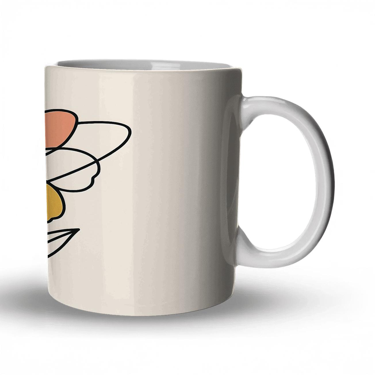 Orbit Bloom Linework travel mugs with handles