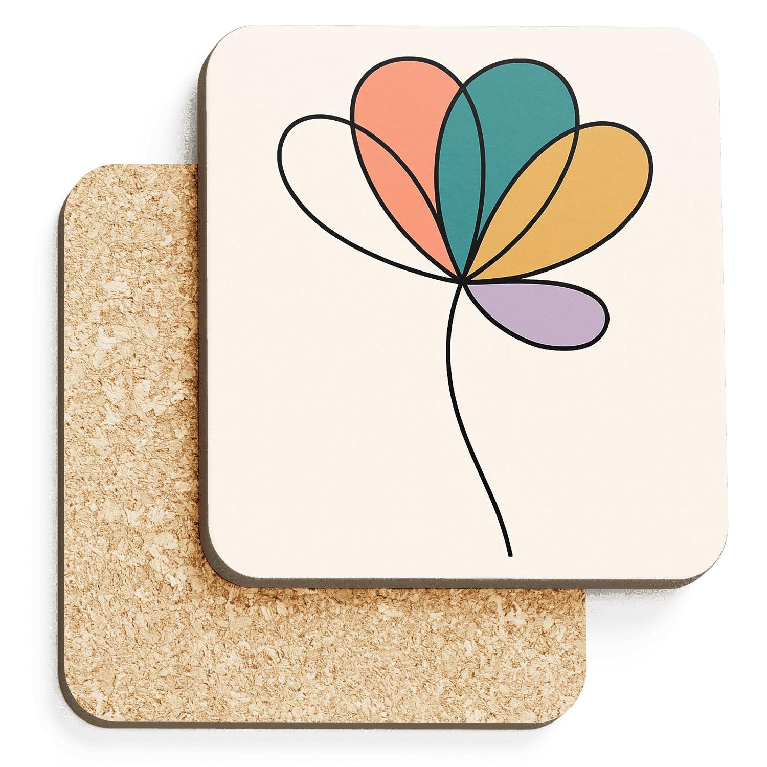 Solar Bloom Contour custom engraved coasters