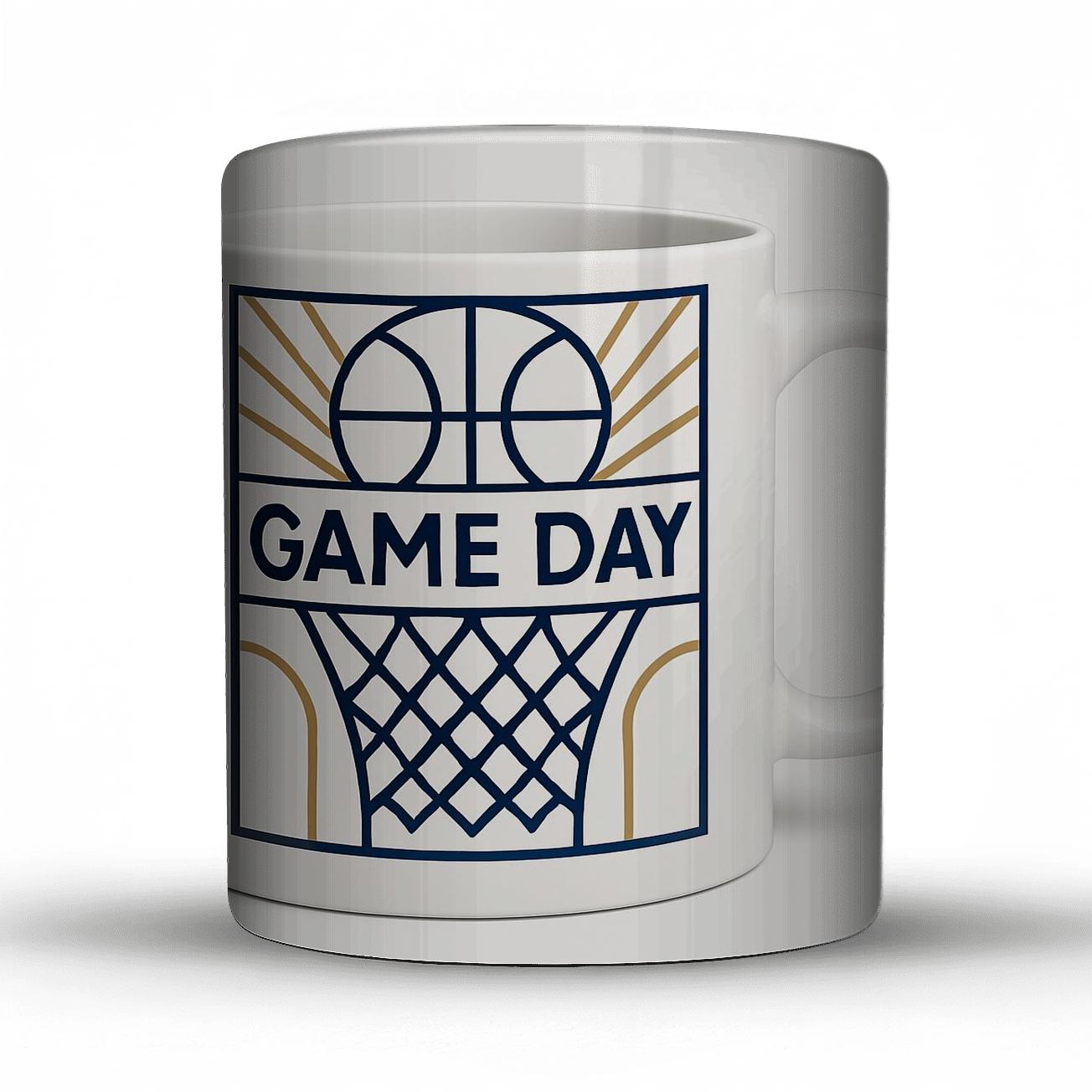 Art Deco Basketball Game Day Mug Line Art gift mugs for occasions