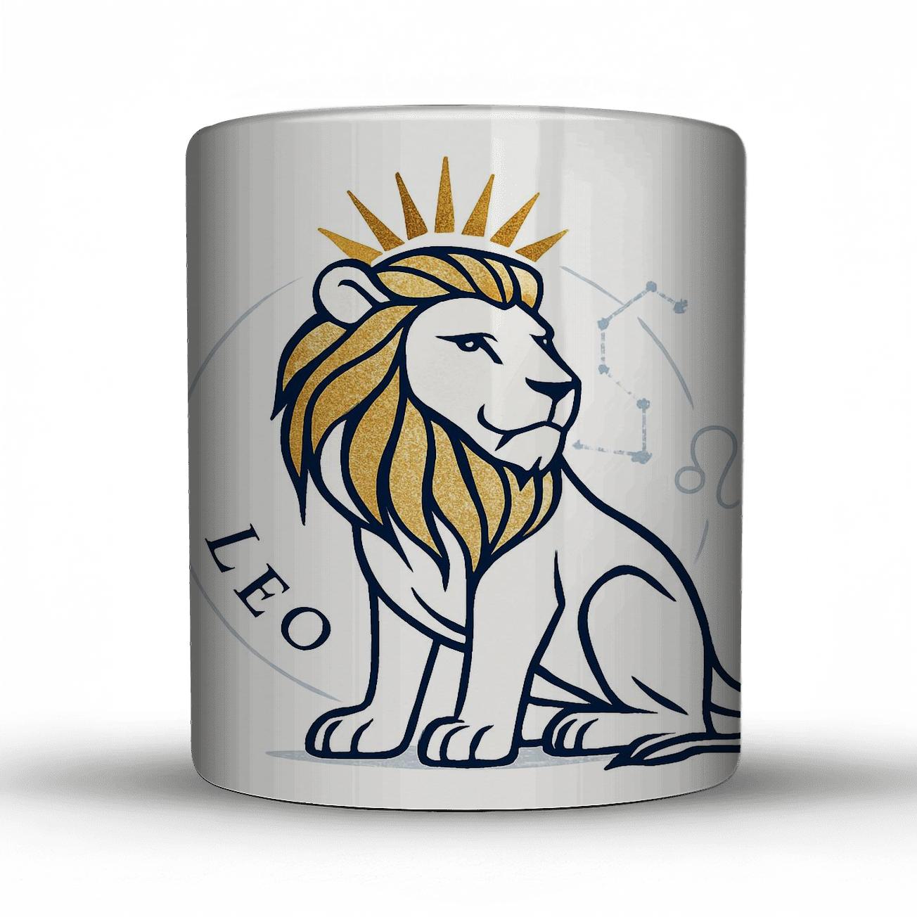 Leo Royal Zodiac Line Art gift mugs for occasions