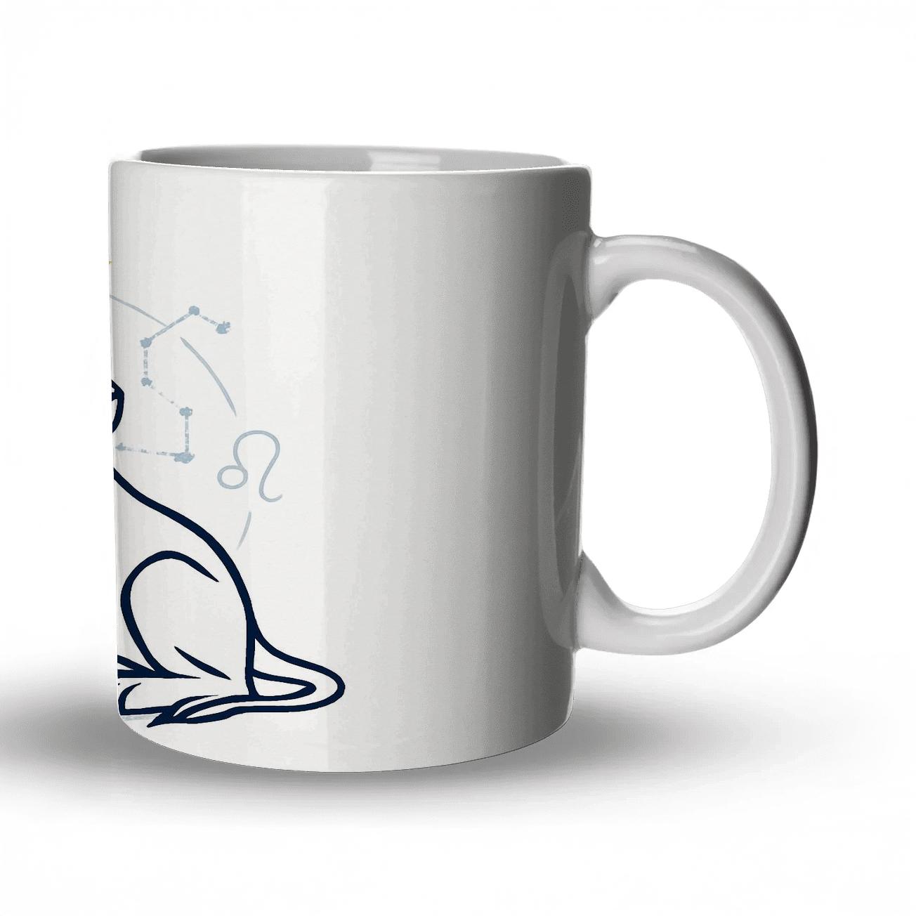 Leo Royal Zodiac Line Art gift mugs for occasions