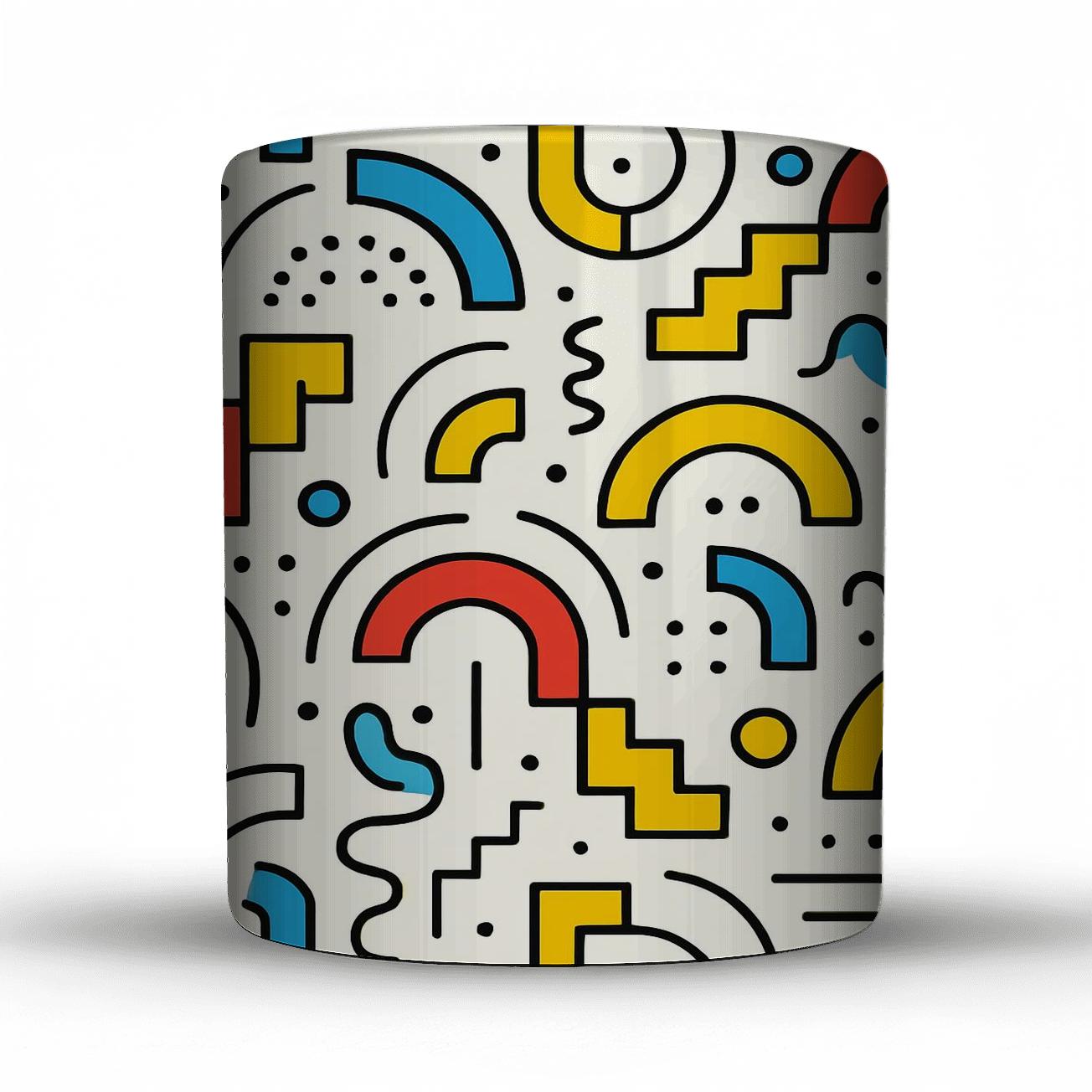 Bauhaus Memphis Nebula Circuit Linework travel mugs with handles