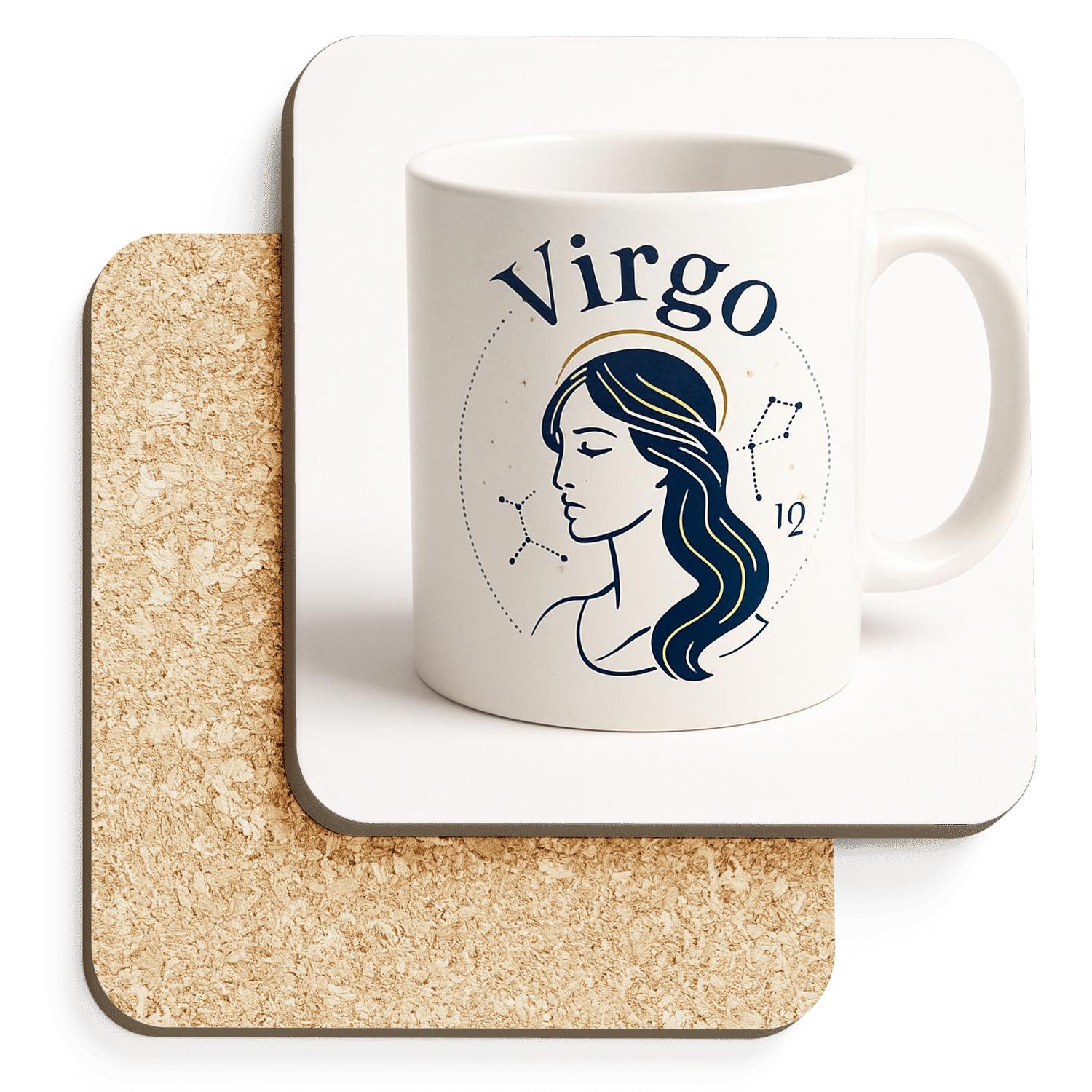 Virgo Celestial Maiden Line Art stone coaster collections