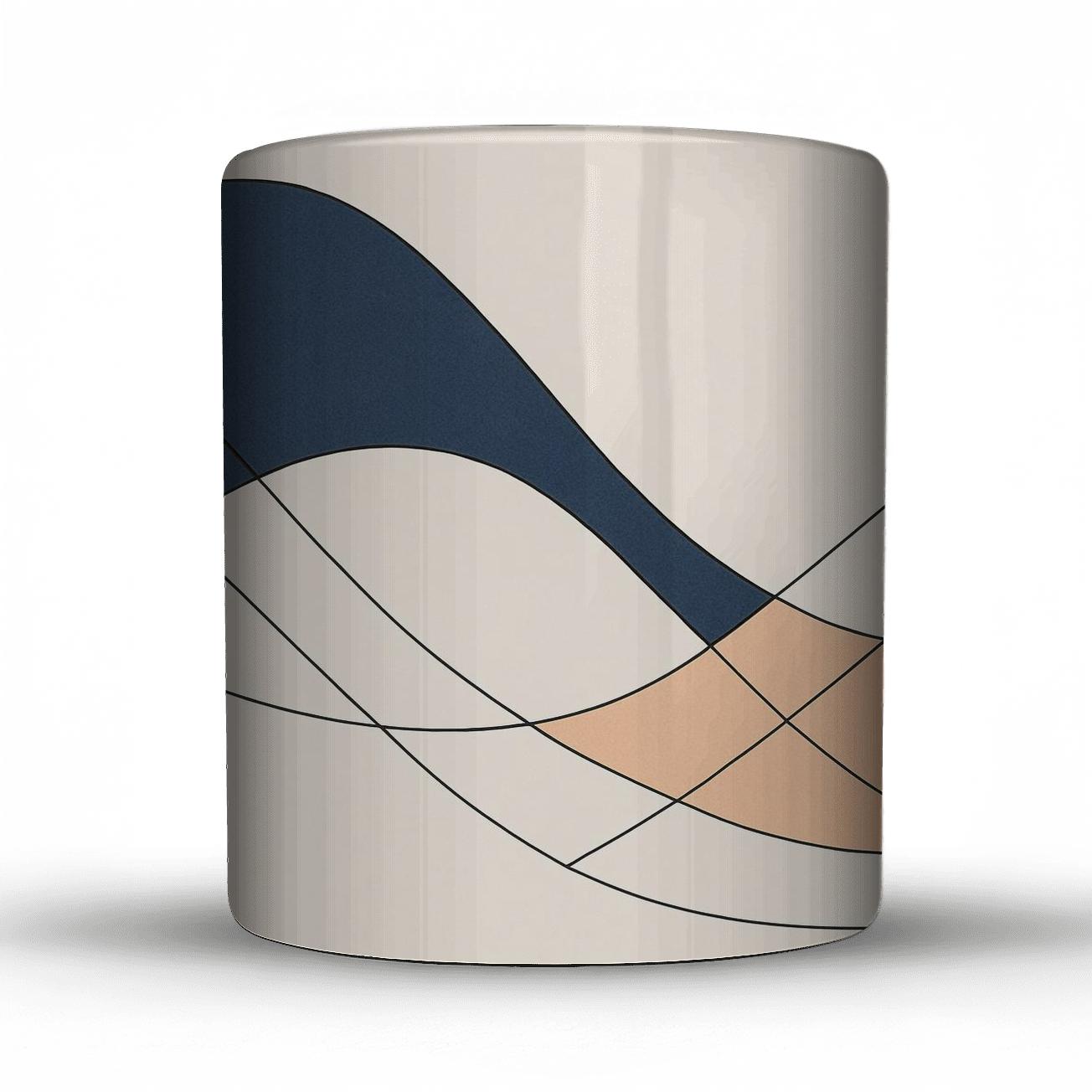 Tectonic Wave Geometry decorative mug sets