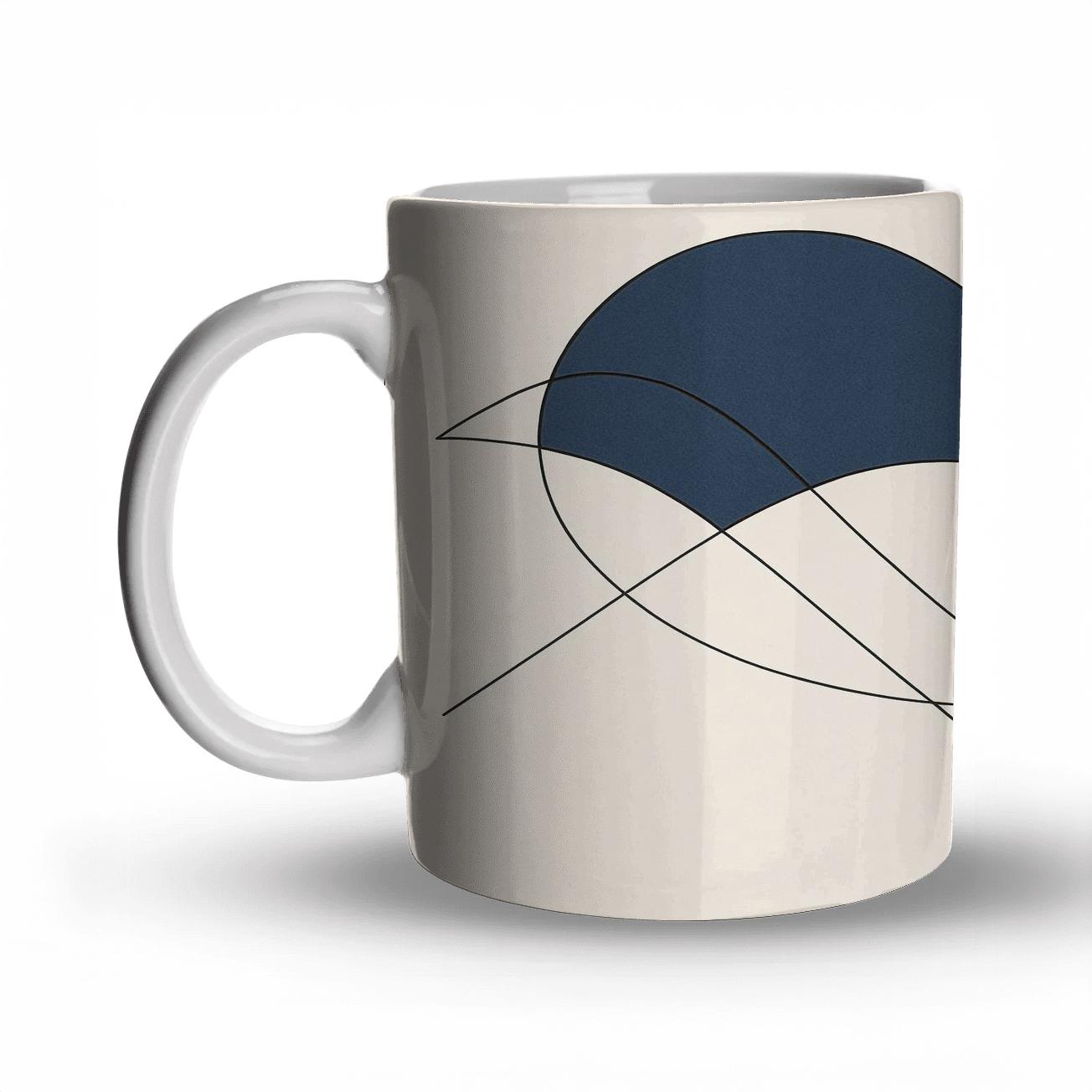 Tectonic Wave Geometry decorative mug sets